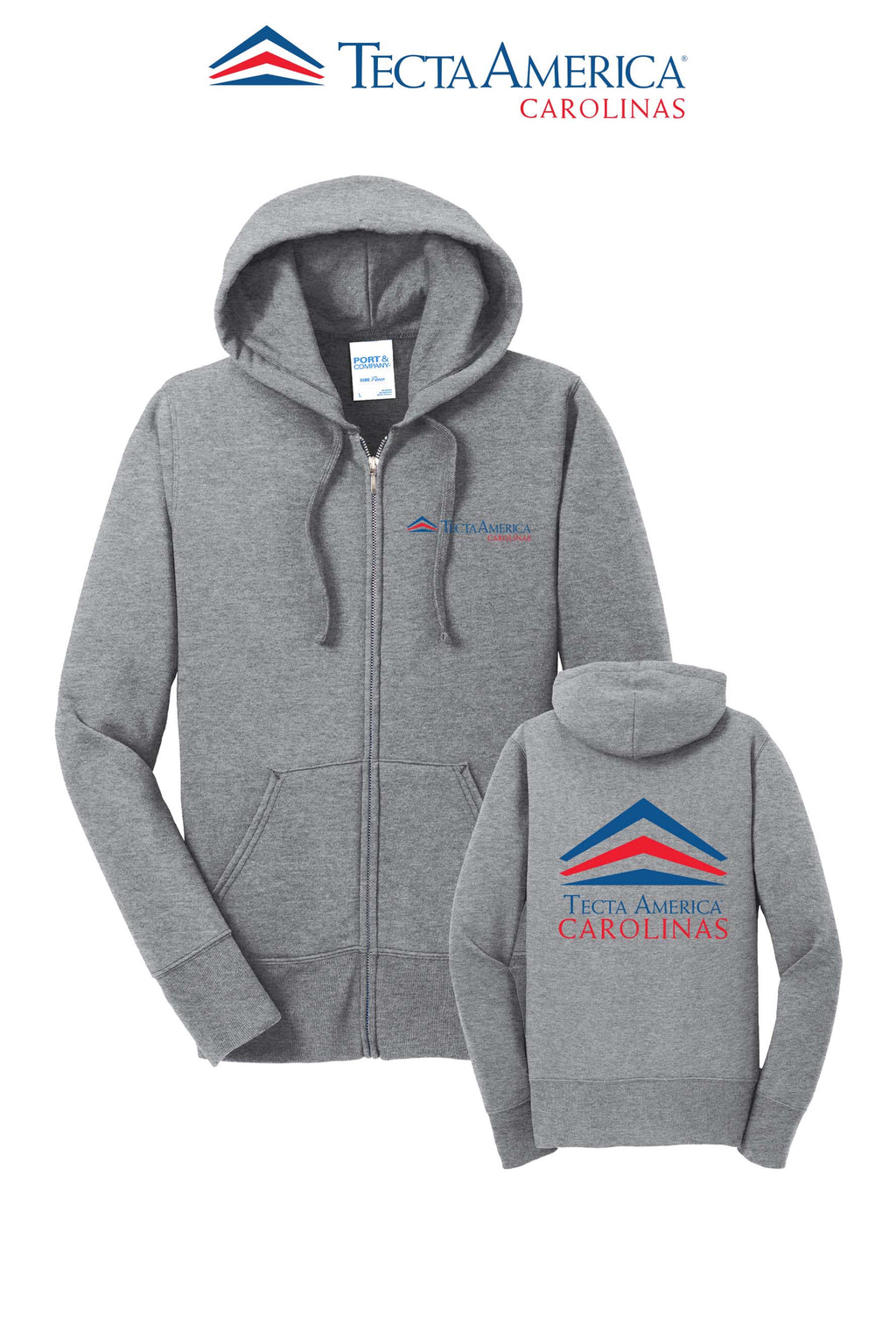 Port & Co™ Women's Core Fleece Full-Zip Hooded Sweatshirt - Tecta America Carolinas LLC