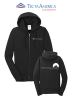 Port & Co™ Women's Core Fleece Full-Zip Hooded Sweatshirt - Monument Roofing of Colorado