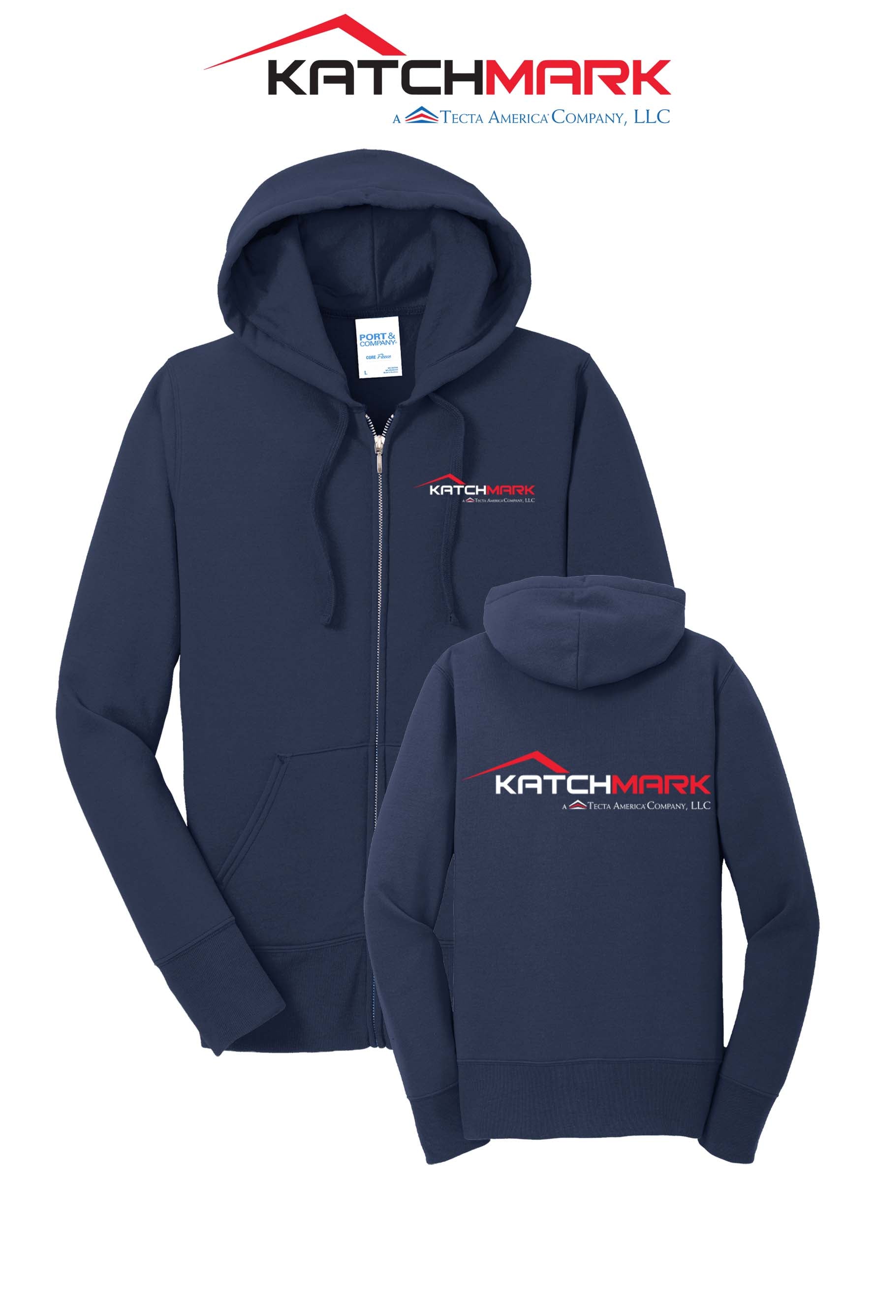 Port & Co™ Women's Core Fleece Full-Zip Hooded Sweatshirt - Katchmark, A Tecta American Company LLC