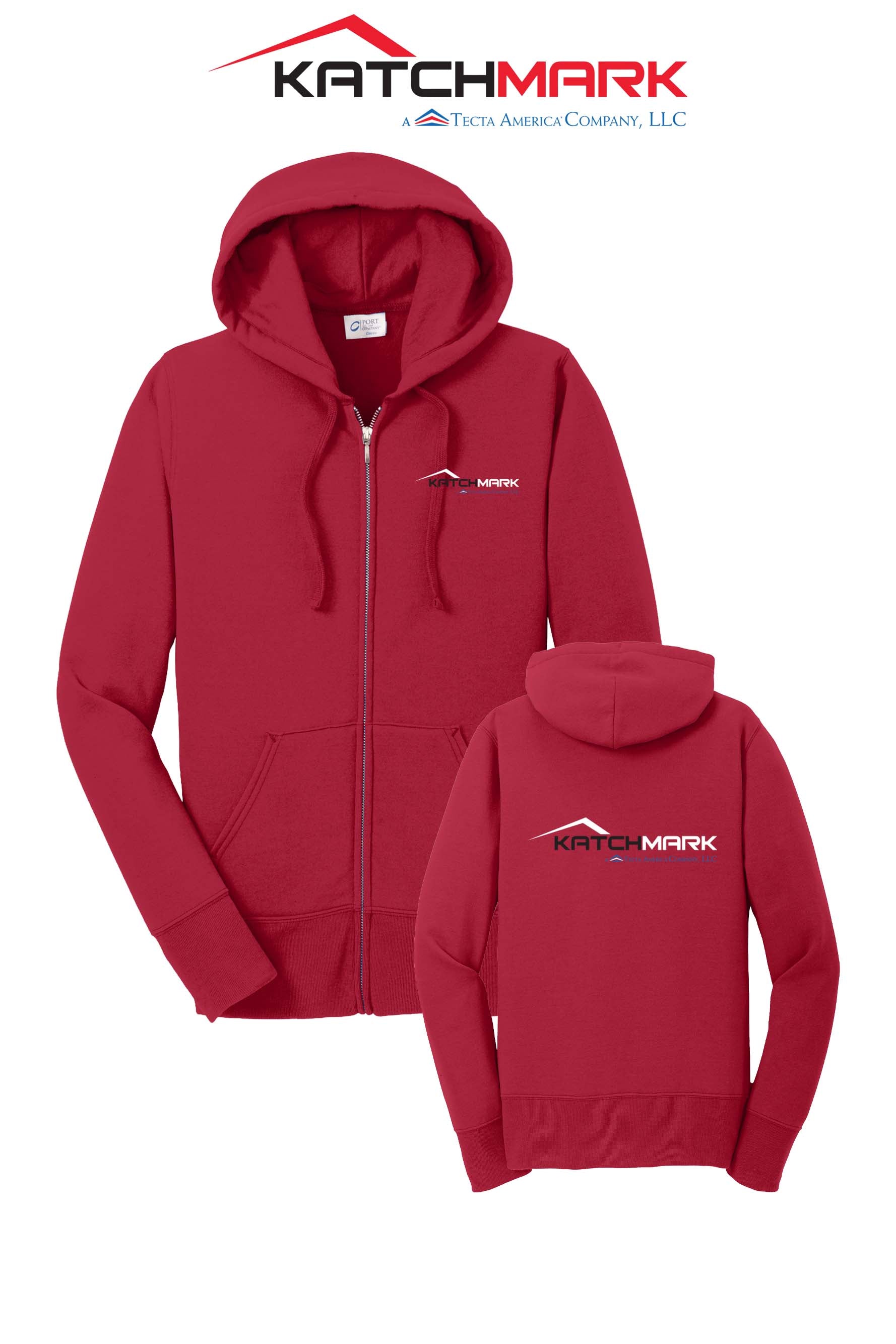 Port & Co™ Women's Core Fleece Full-Zip Hooded Sweatshirt - Katchmark, A Tecta American Company LLC
