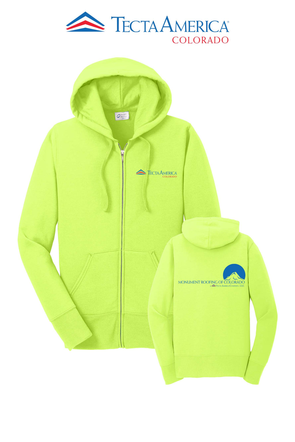 Port & Co™ Women's Core Fleece Full-Zip Hooded Sweatshirt - Monument Roofing of Colorado