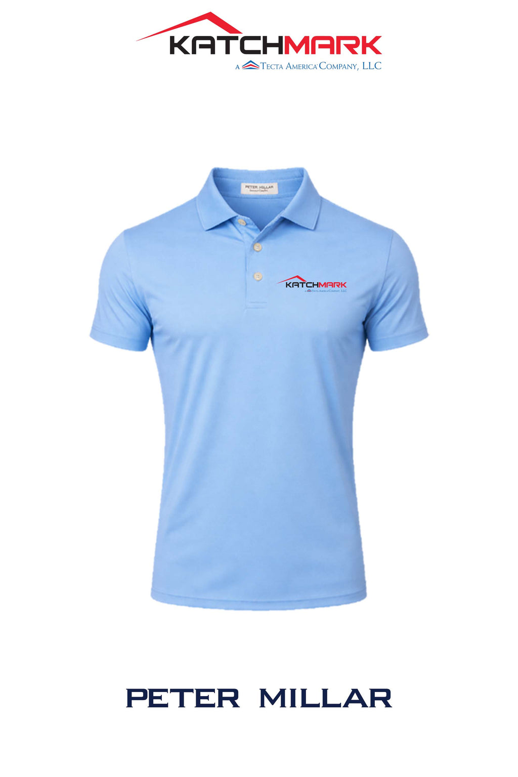 Peter Millar Mens Solid Performance Polo - Self Collar - Katchmark, A Tecta American Company LLC