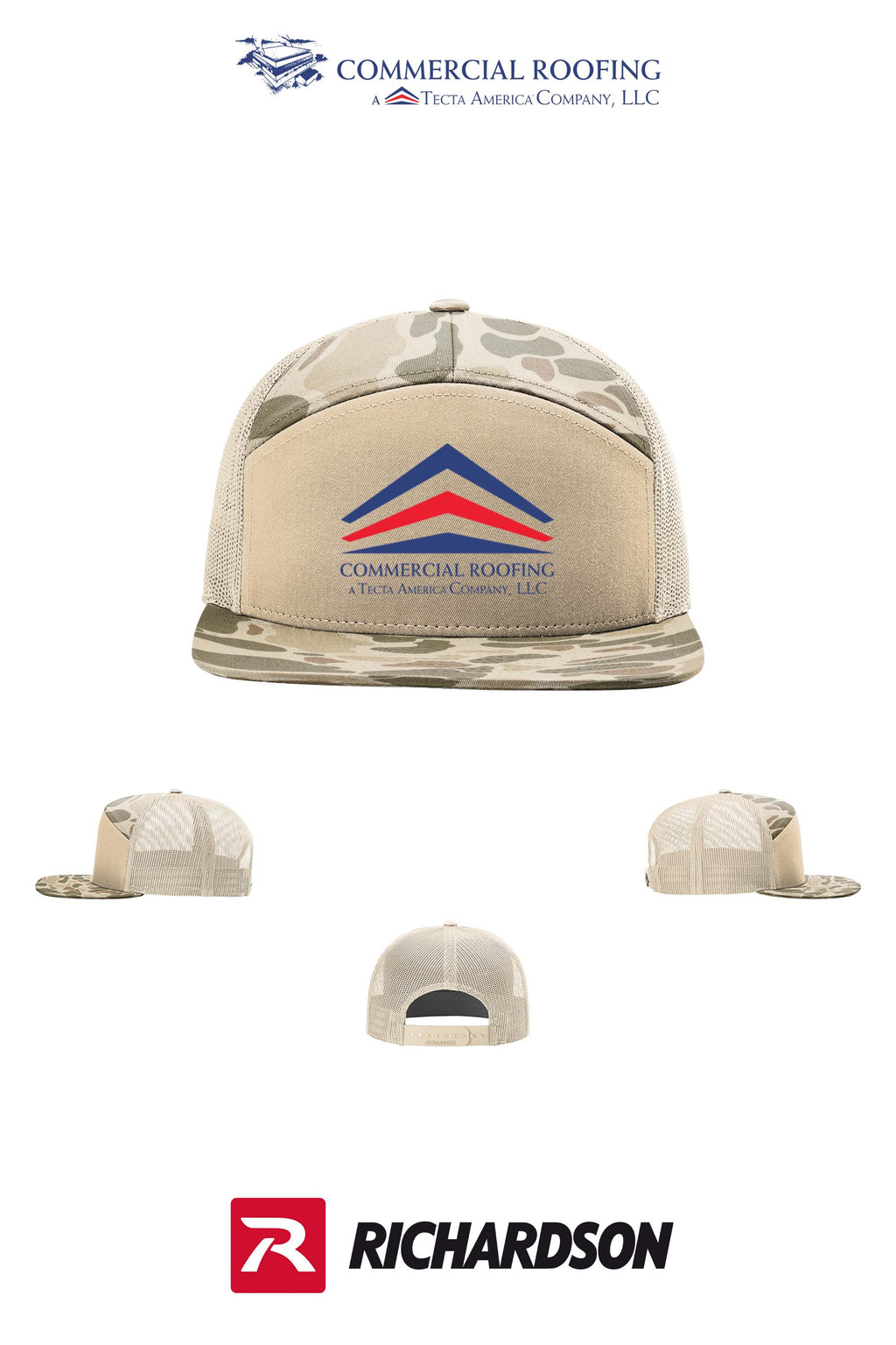 Richardson 168P Printed Seven-Panel Trucker- Commercial Roofing