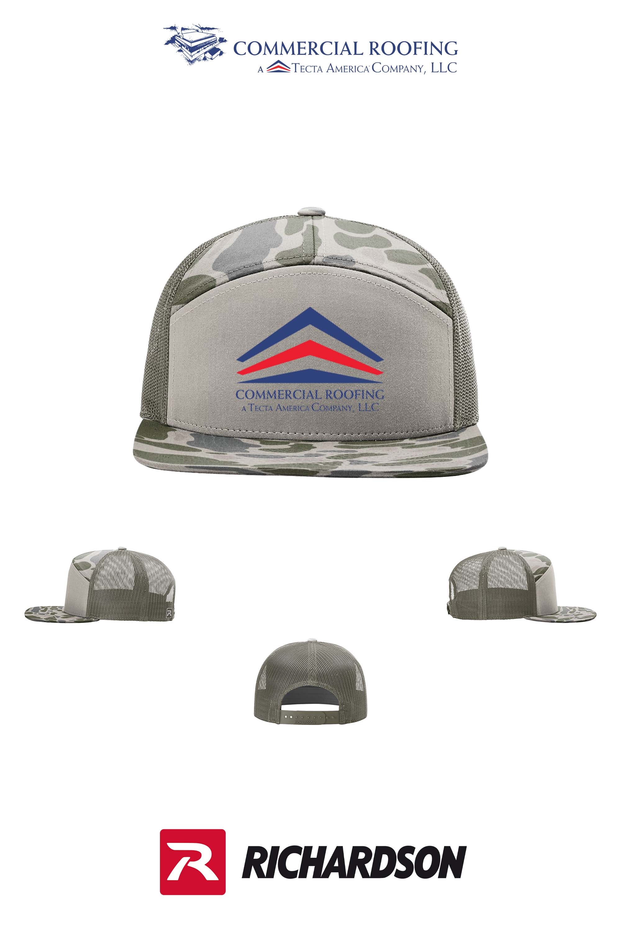 Richardson 168P Printed Seven-Panel Trucker- Commercial Roofing