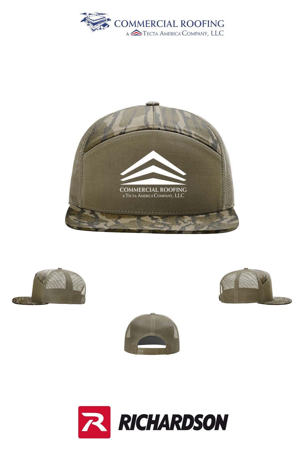 Richardson 168P Printed Seven-Panel Trucker- Commercial Roofing
