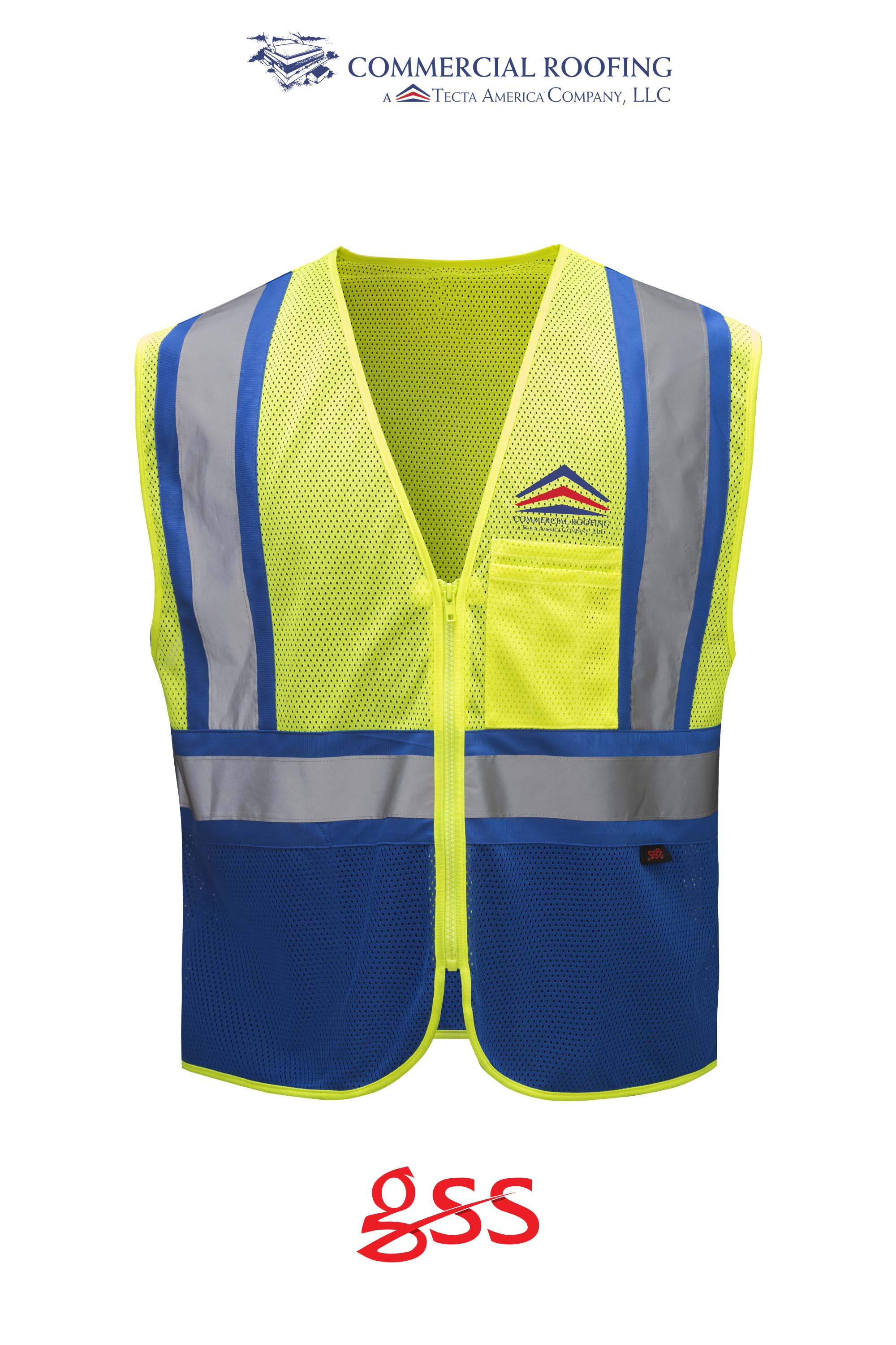 Enhanced Visibility Multi-color Vest - Commercial Roofing