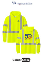 CornerStone® ANSI 107 Class 3 Long Sleeve Segmented Tape Hooded Tee - Commercial Roofing