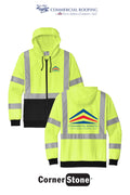 CornerStone® ANSI 107 Class 3 Heavy-Duty Fleece Full-Zip Hoodie - Commercial Roofing