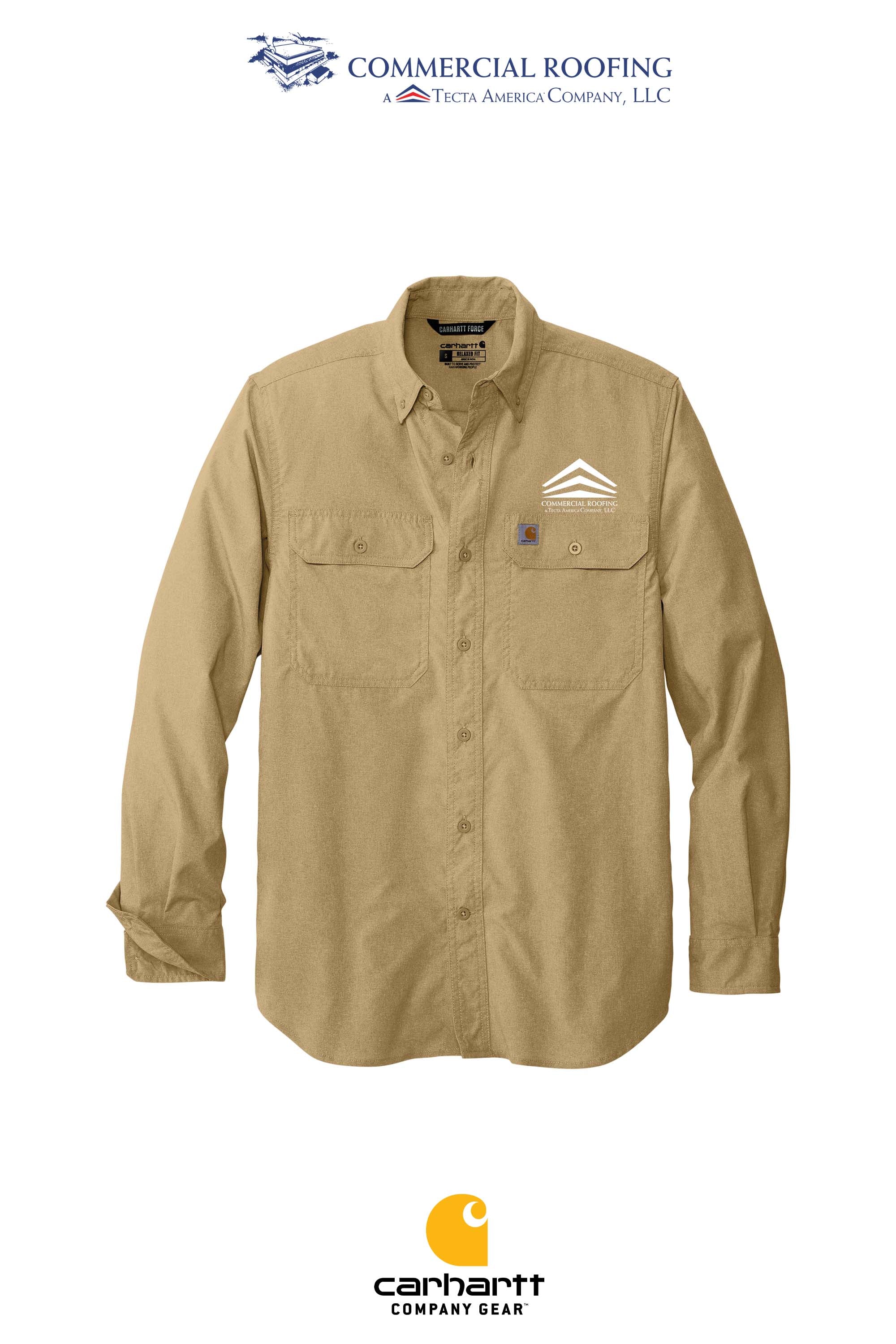 Carhartt Force® Solid Long Sleeve Shirt - Commercial Roofing