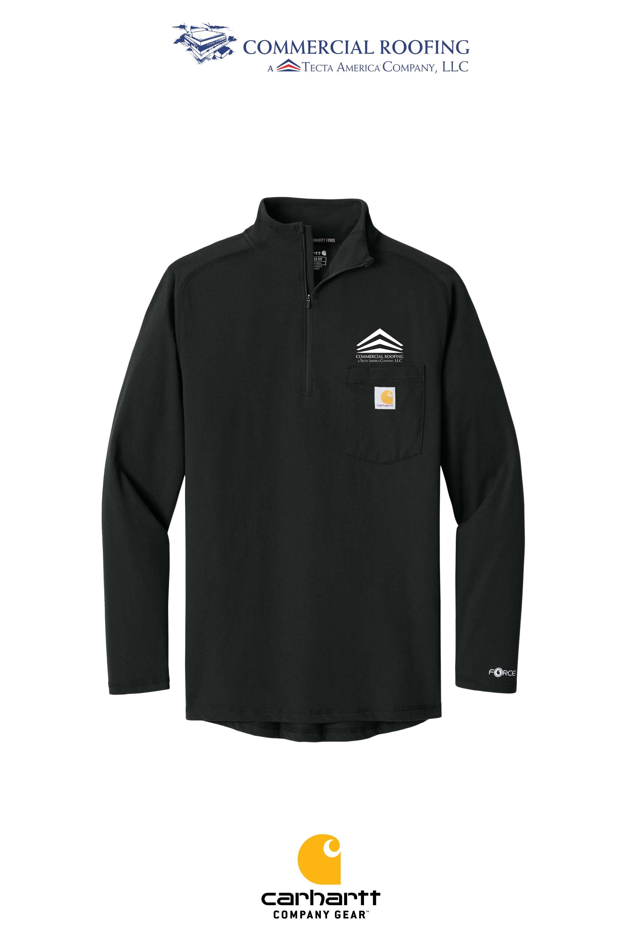 Carhartt Force® 1/4-Zip Long Sleeve T-Shirt - Commercial Roofing