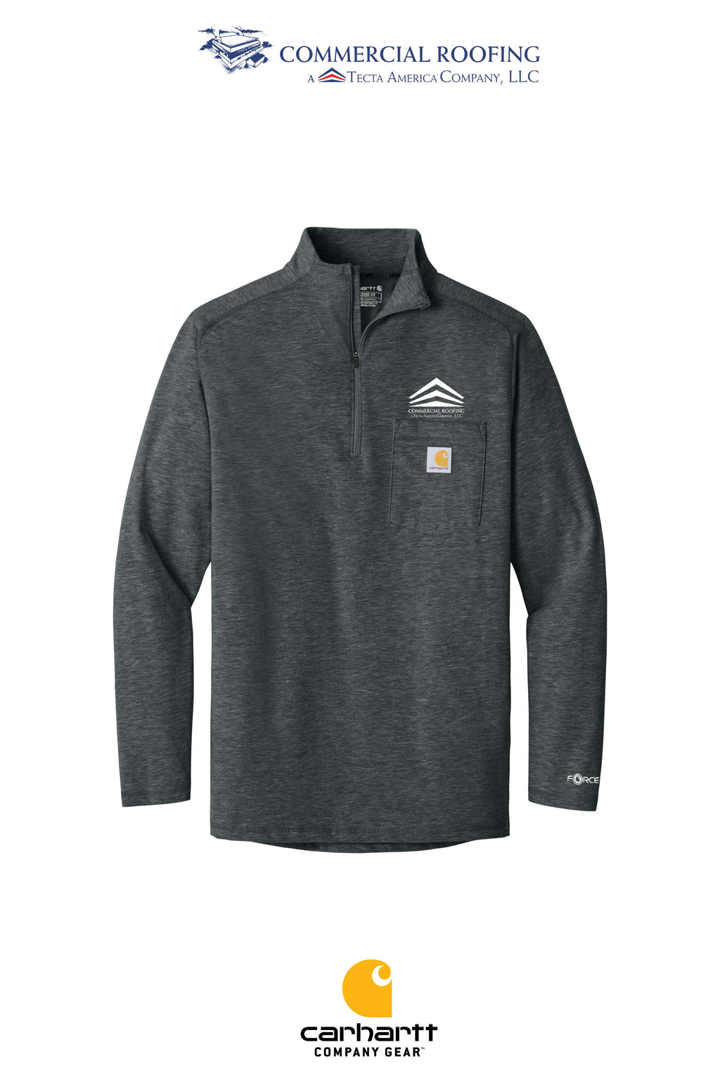Carhartt Force® 1/4-Zip Long Sleeve T-Shirt - Commercial Roofing