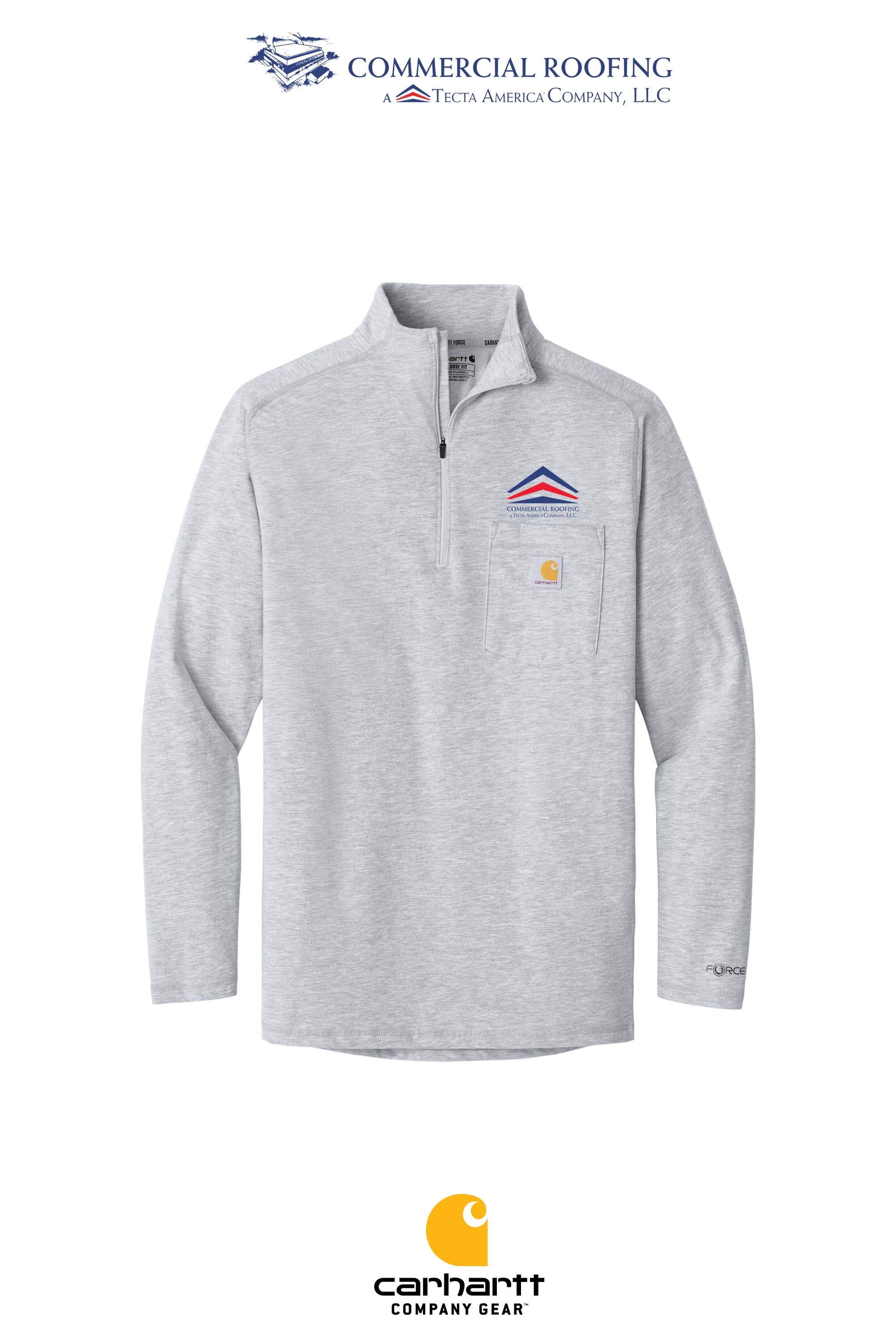 Carhartt Force® 1/4-Zip Long Sleeve T-Shirt - Commercial Roofing