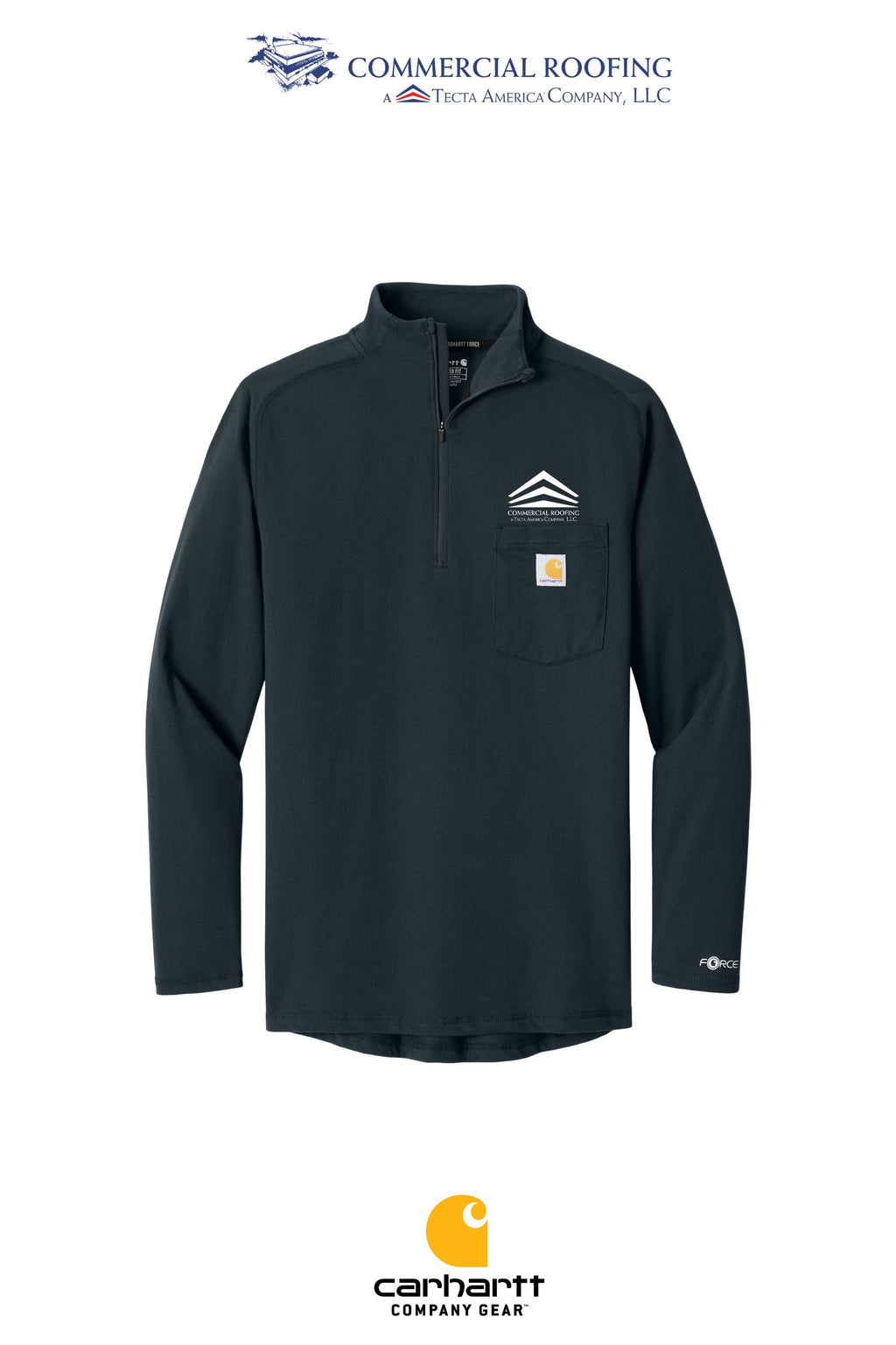 Carhartt Force® 1/4-Zip Long Sleeve T-Shirt - Commercial Roofing