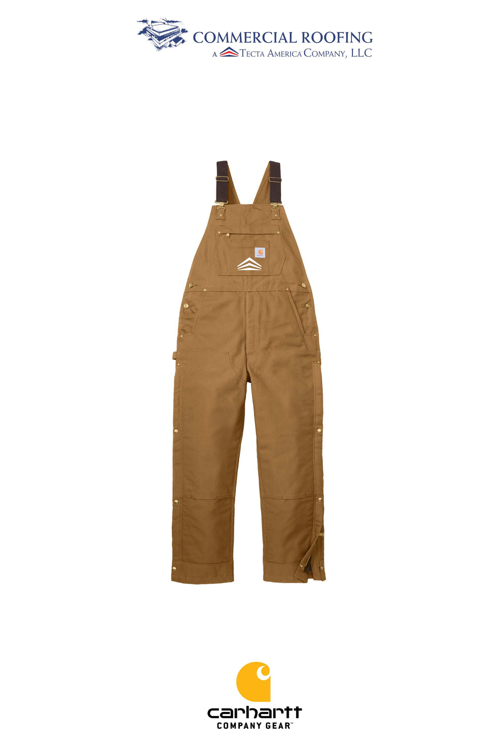 Carhartt® Firm Duck Insulated Bib Overalls - Commercial Roofing