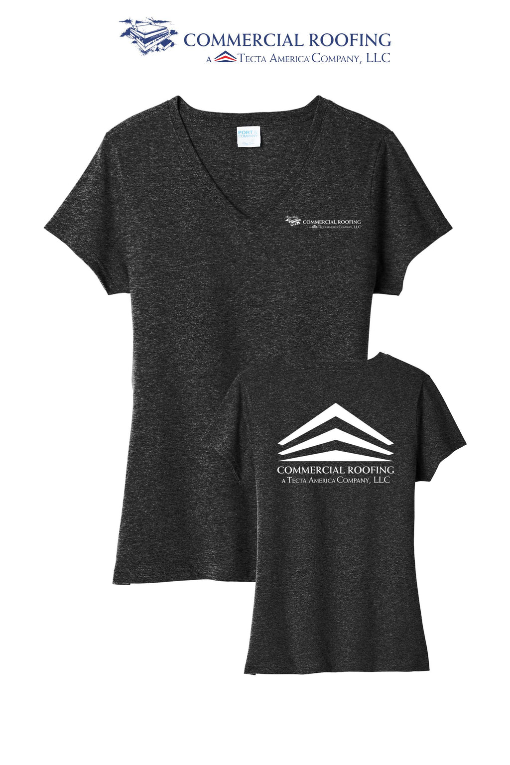 Port & Co™ Women's Tri-Blend V-Neck Tee - Commercial Roofing