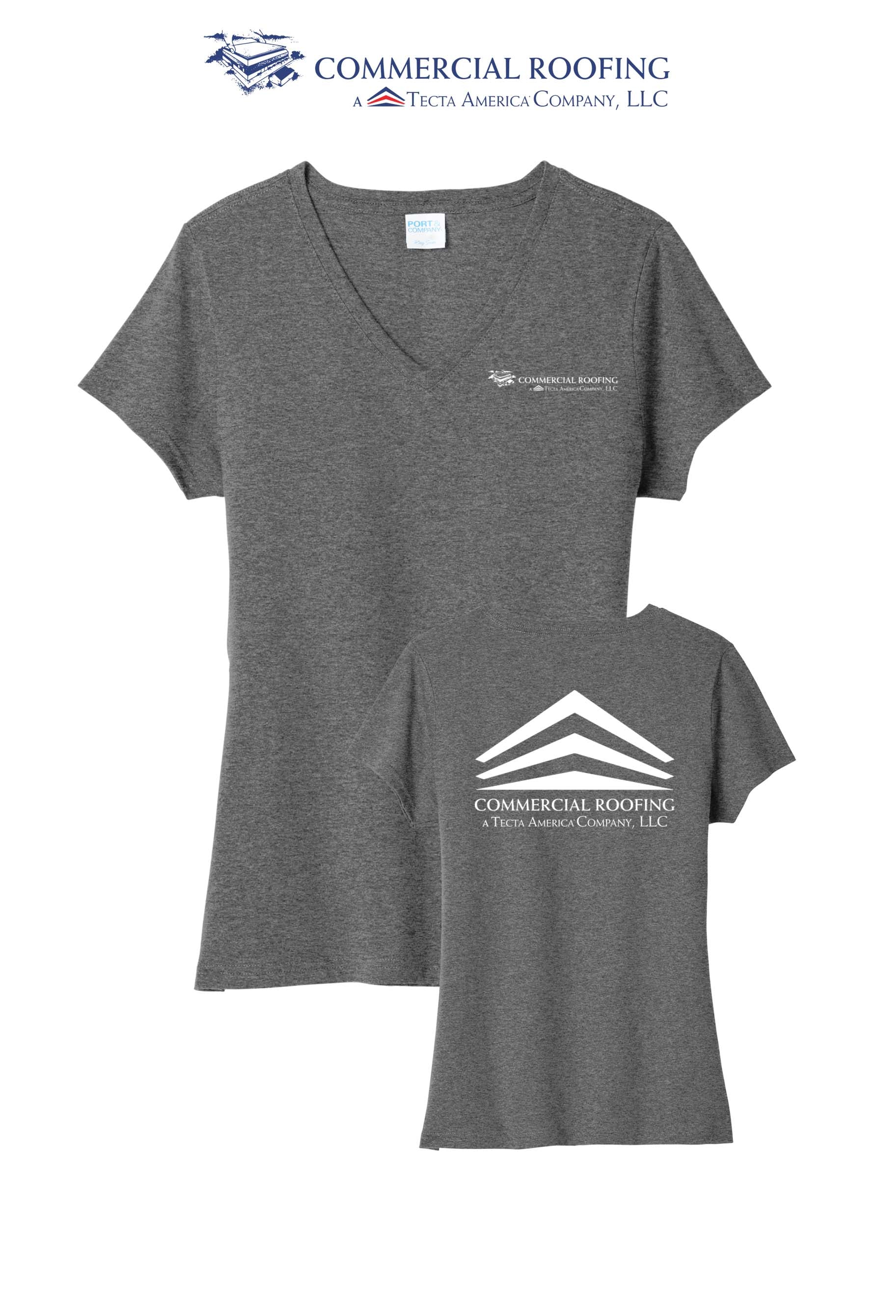 Port & Co™ Women's Tri-Blend V-Neck Tee - Commercial Roofing