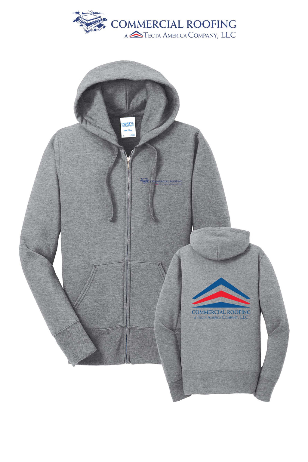 Port & Co™ Women's Core Fleece Full-Zip Hooded Sweatshirt - Commercial Roofing