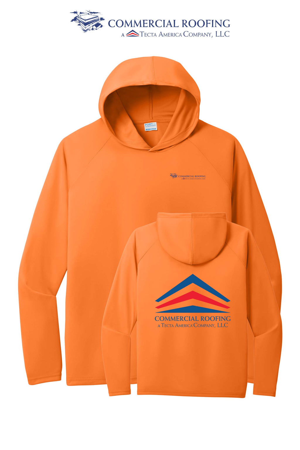 Port & Co™ Performance Pullover Hooded UPF50 Tee - Commercial Roofing