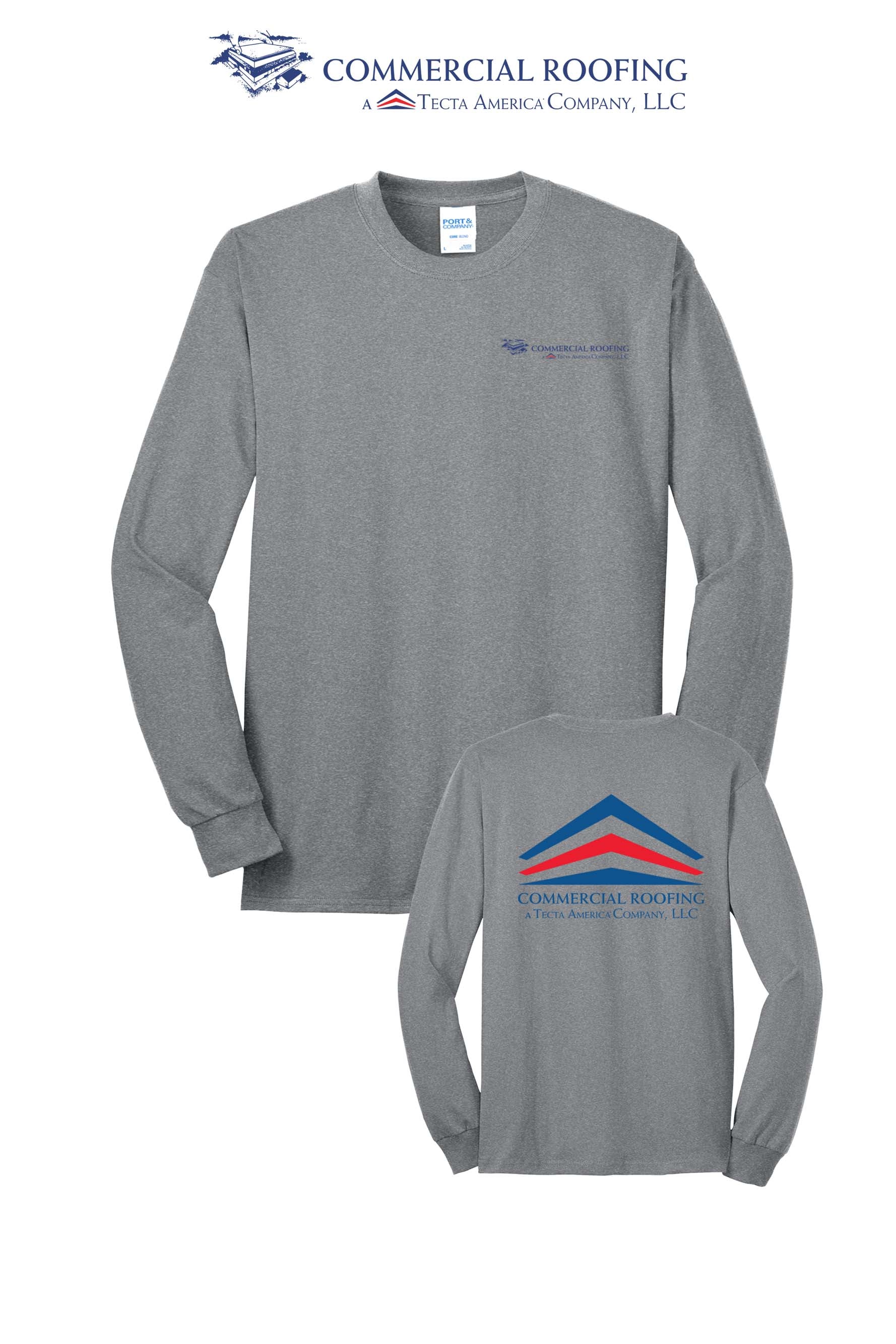 Port & Co™ Long Sleeve Core Blend Tee - Commercial Roofing