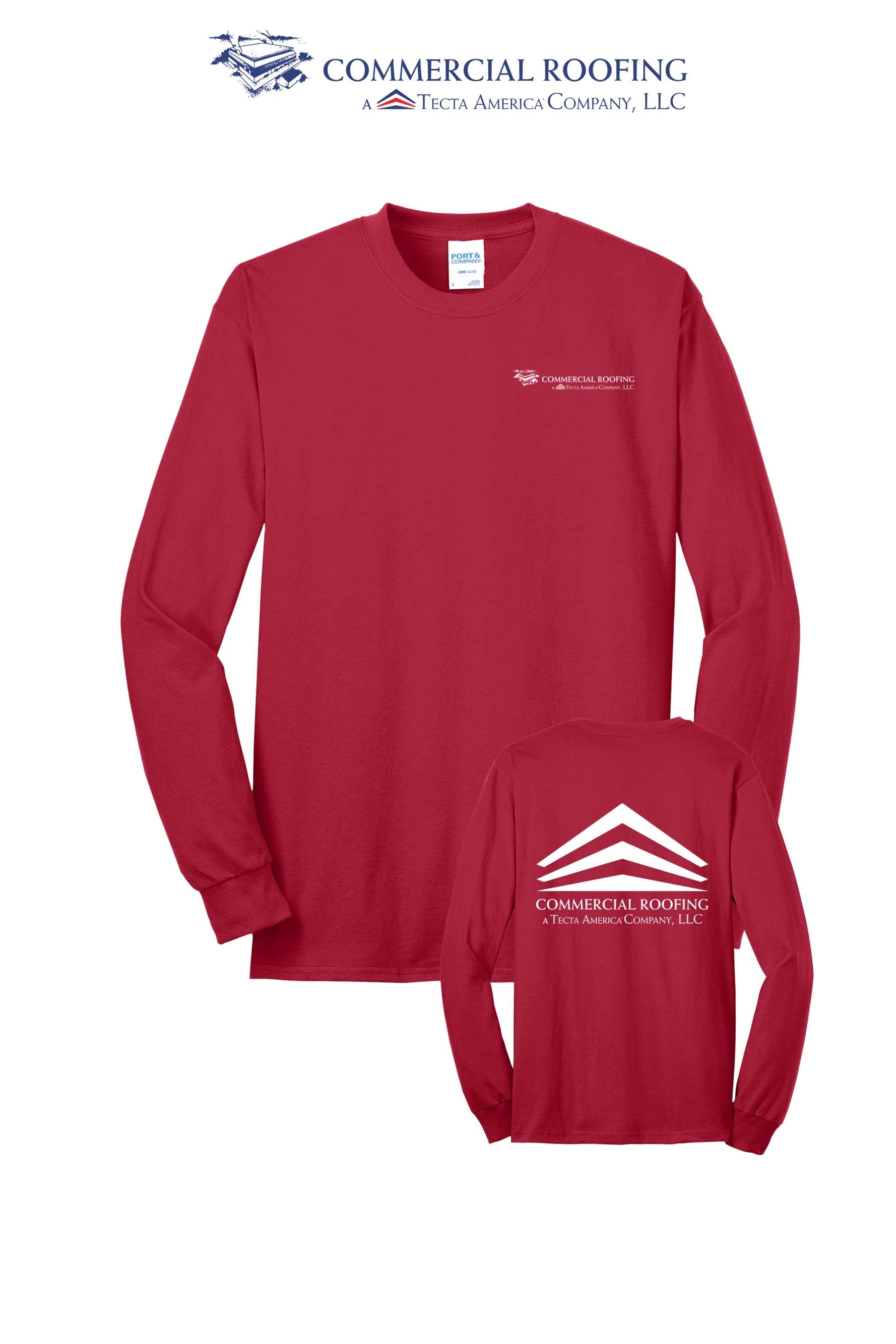 Port & Co™ Long Sleeve Core Blend Tee - Commercial Roofing