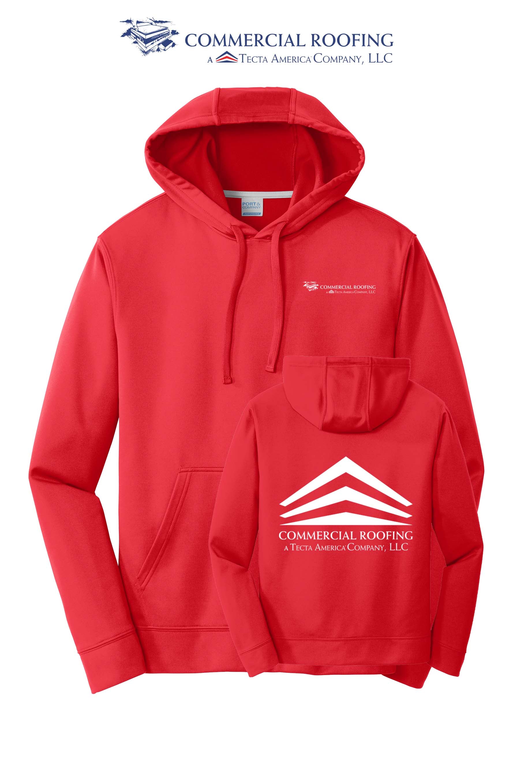 Port & Co™ Performance Fleece Pullover Hooded Sweatshirt - Commercial Roofing