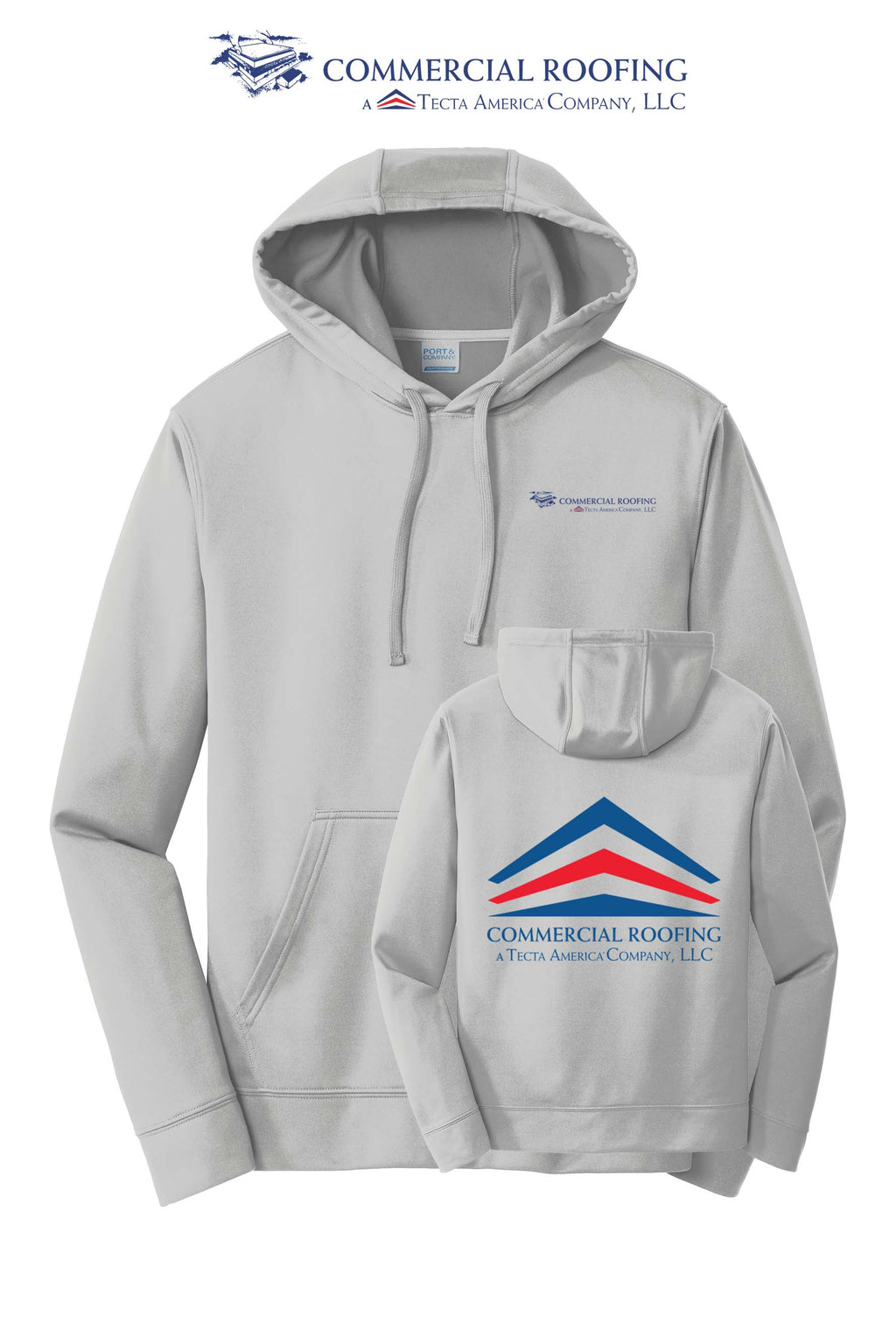 Port & Co™ Performance Fleece Pullover Hooded Sweatshirt - Commercial Roofing
