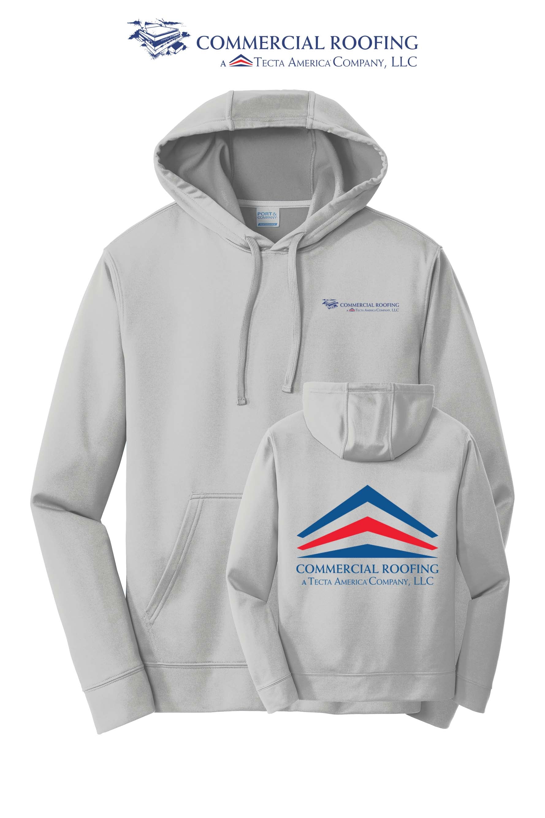 Port & Co™ Performance Fleece Pullover Hooded Sweatshirt - Commercial Roofing