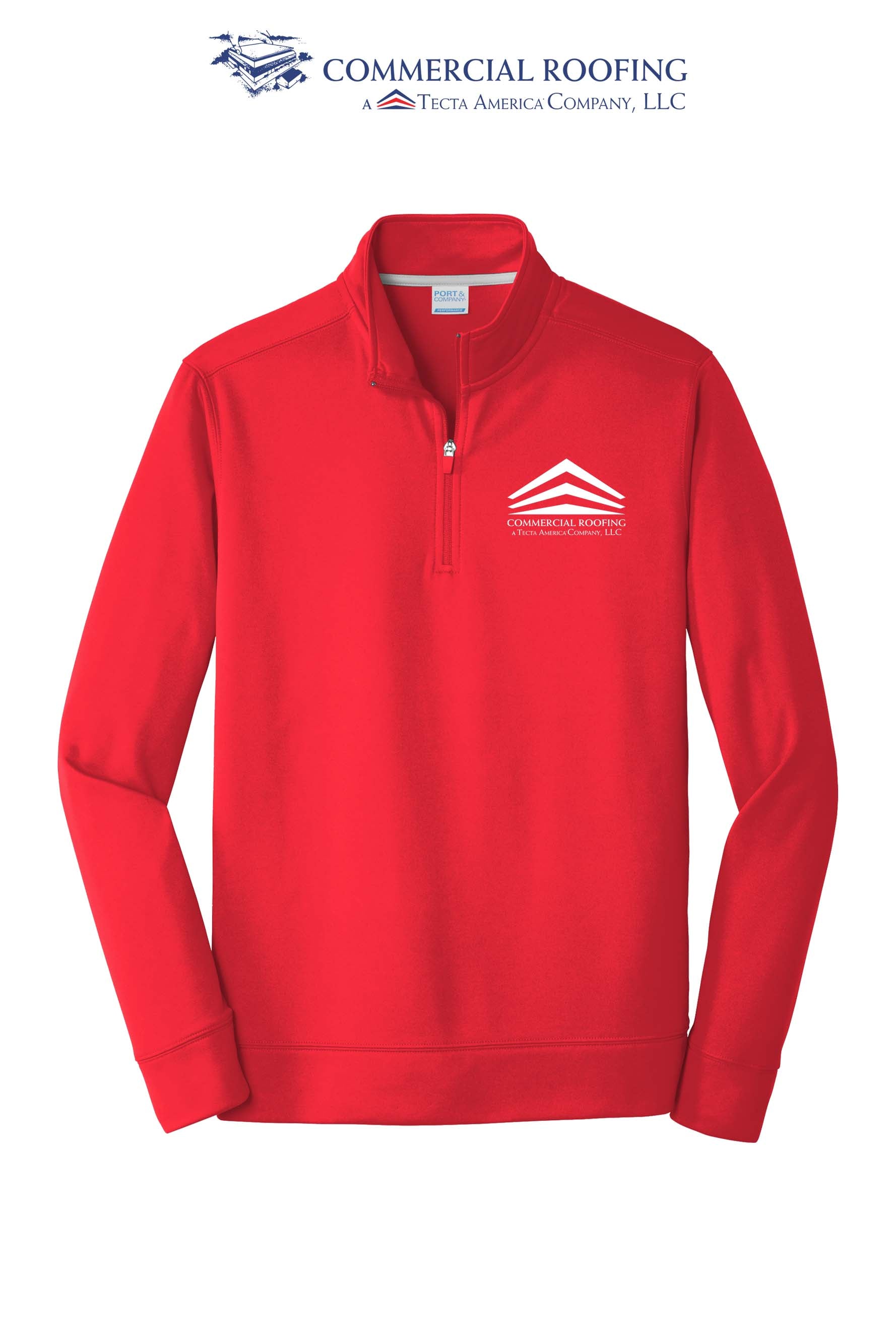 Port & Co™ Performance Fleece 1/4-Zip Pullover Sweatshirt - Commercial Roofing