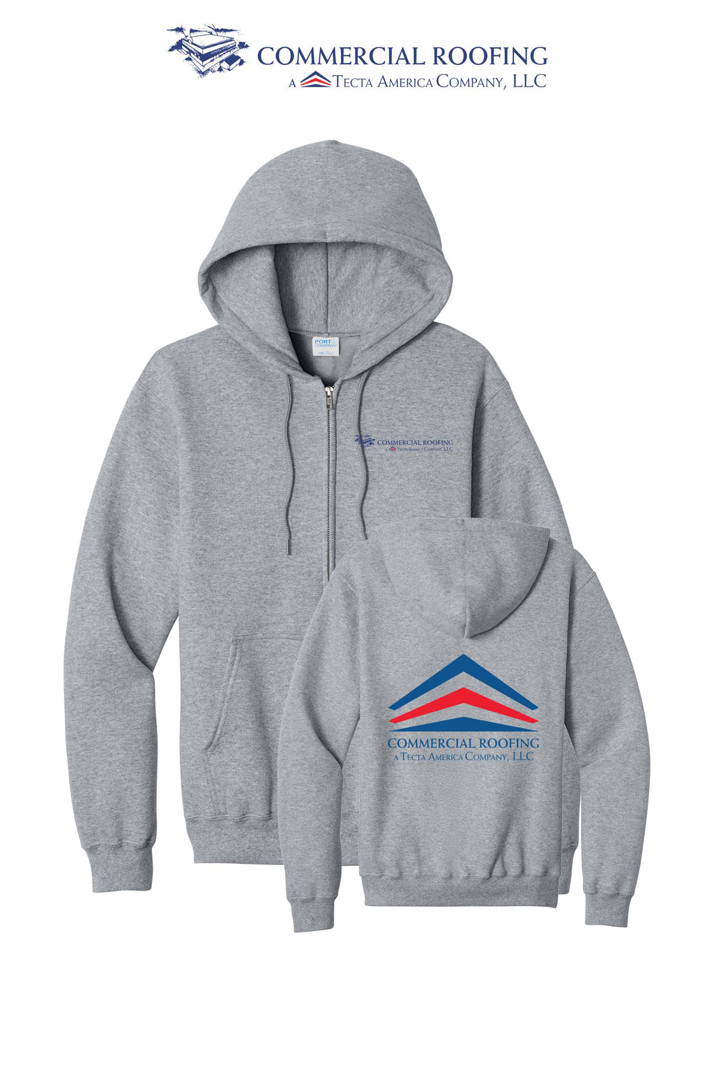 Port & Co™ Core Fleece Full-Zip Hooded Sweatshirt - Commercial Roofing