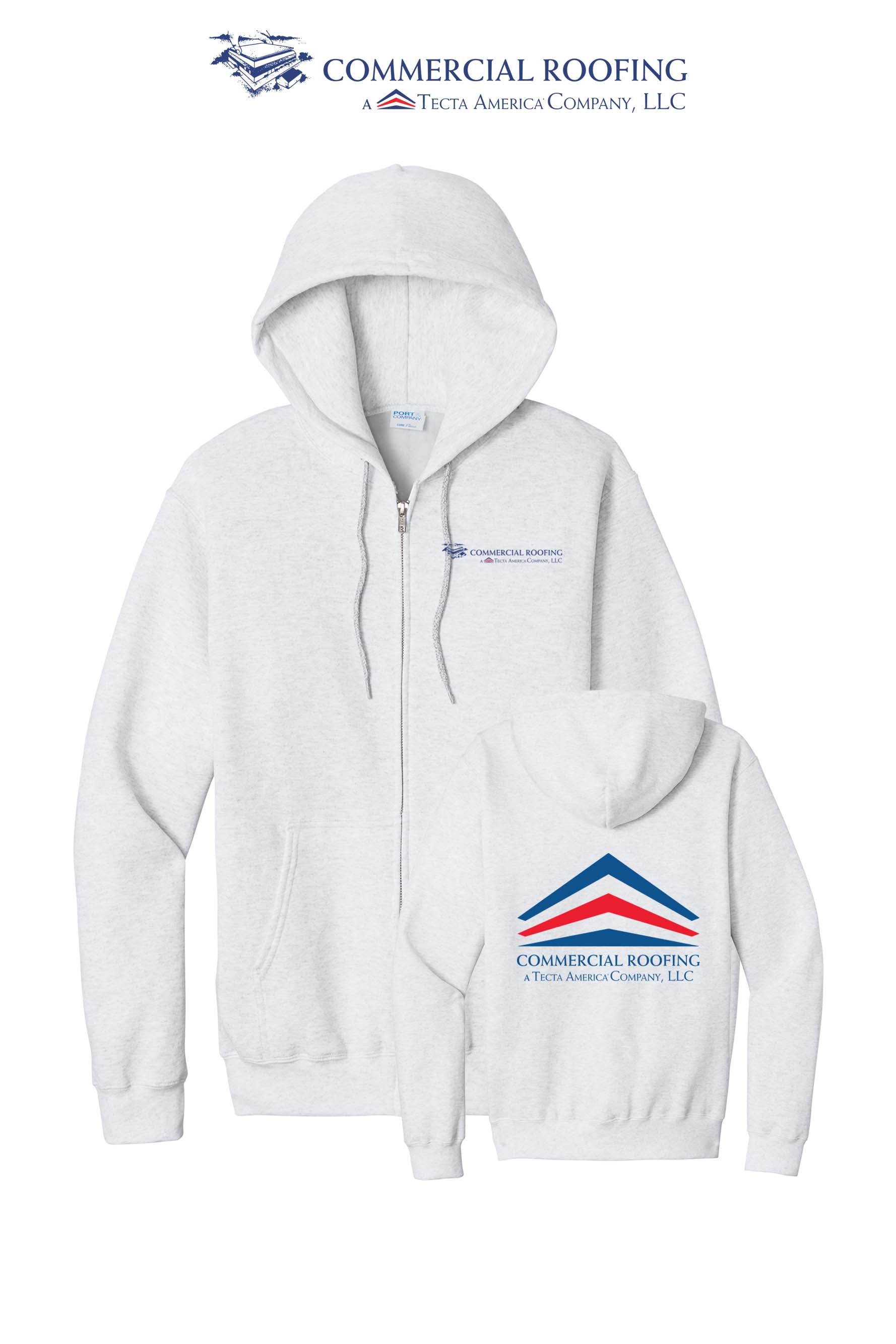 Port & Co™ Core Fleece Full-Zip Hooded Sweatshirt - Commercial Roofing