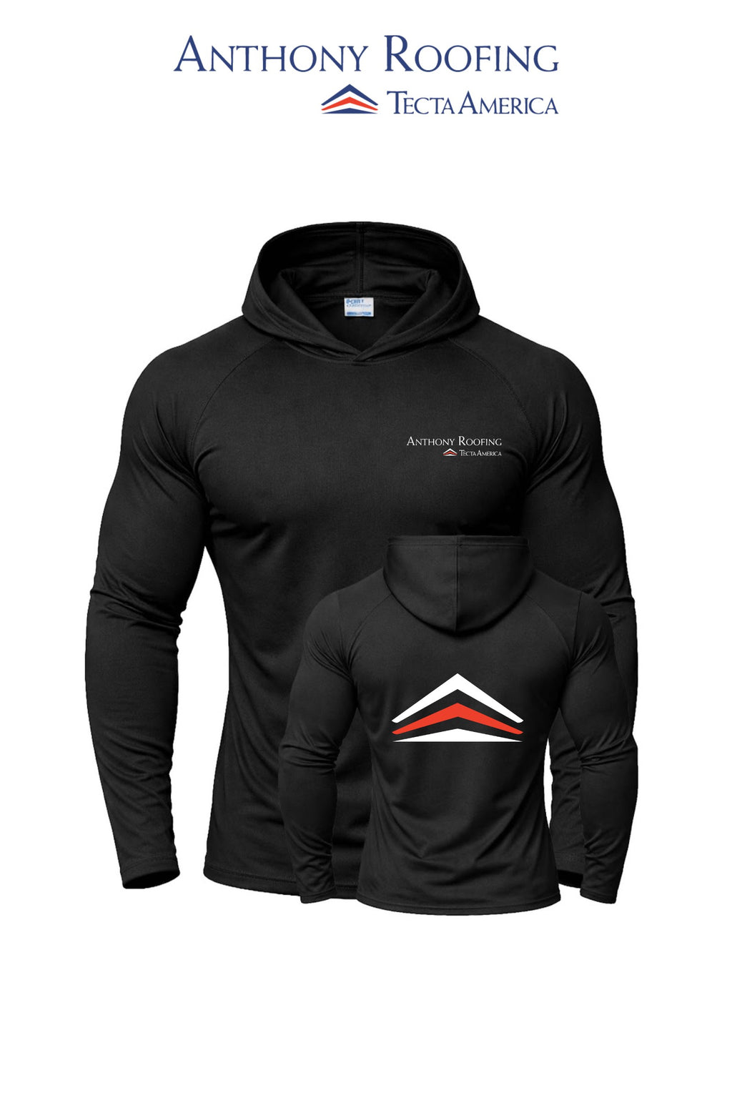 Port & Co™ Performance Pullover Hooded UPF50 Tee - Anthony Roofing