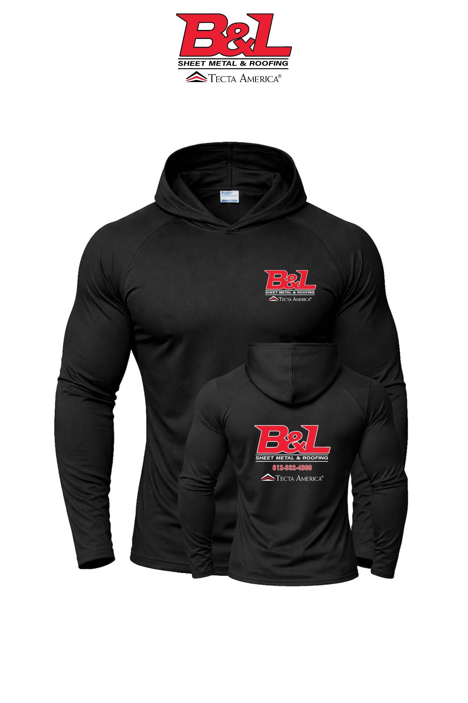 Port & Co™ Performance Pullover Hooded UPF50 Tee - B&L Sheet Metal & Roofing