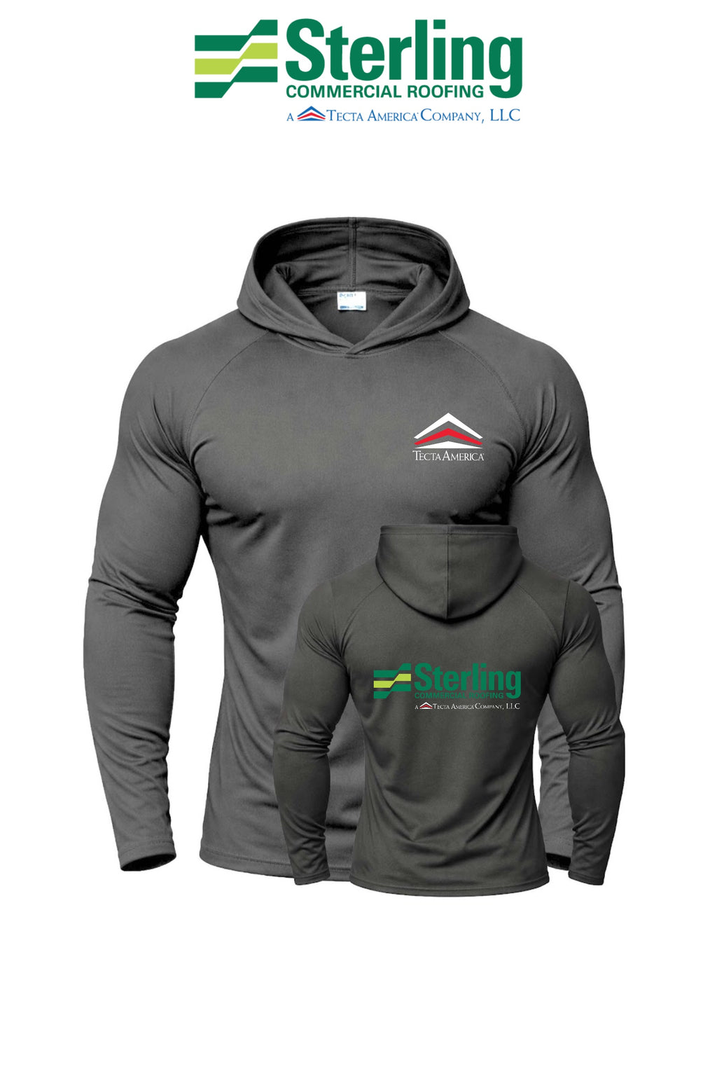 Port & Co™ Performance Pullover Hooded UPF50 Tee - Sterling, A Tecta American Company LLC