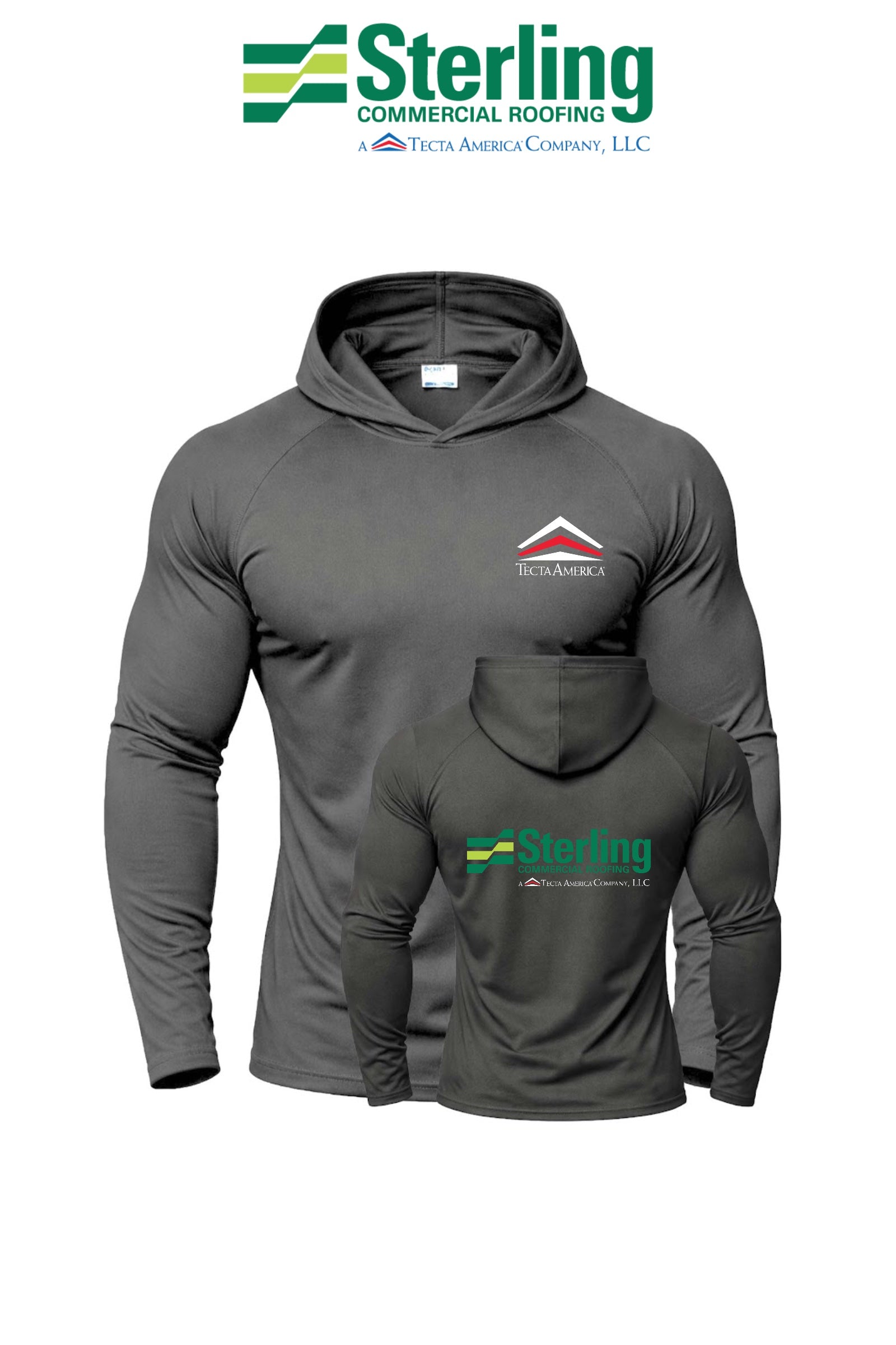 Port & Co™ Performance Pullover Hooded UPF50 Tee - Sterling, A Tecta American Company LLC