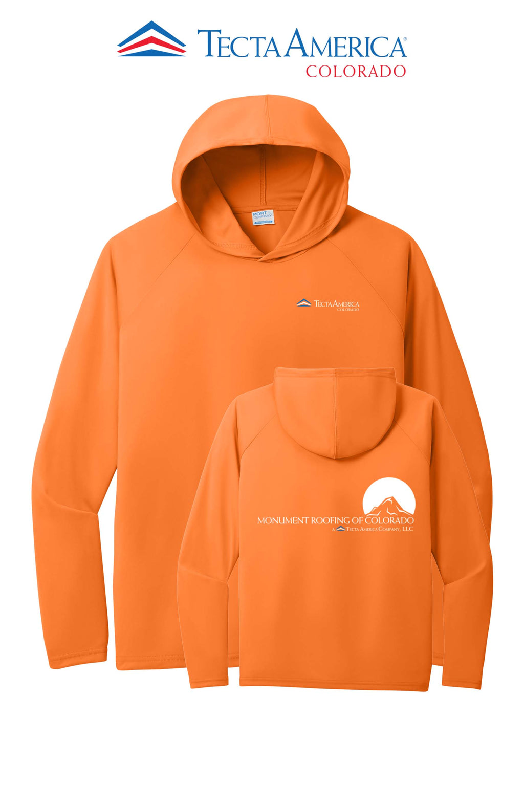 Port & Co™ Performance Pullover Hooded UPF50 Tee - Monument Roofing of Colorado