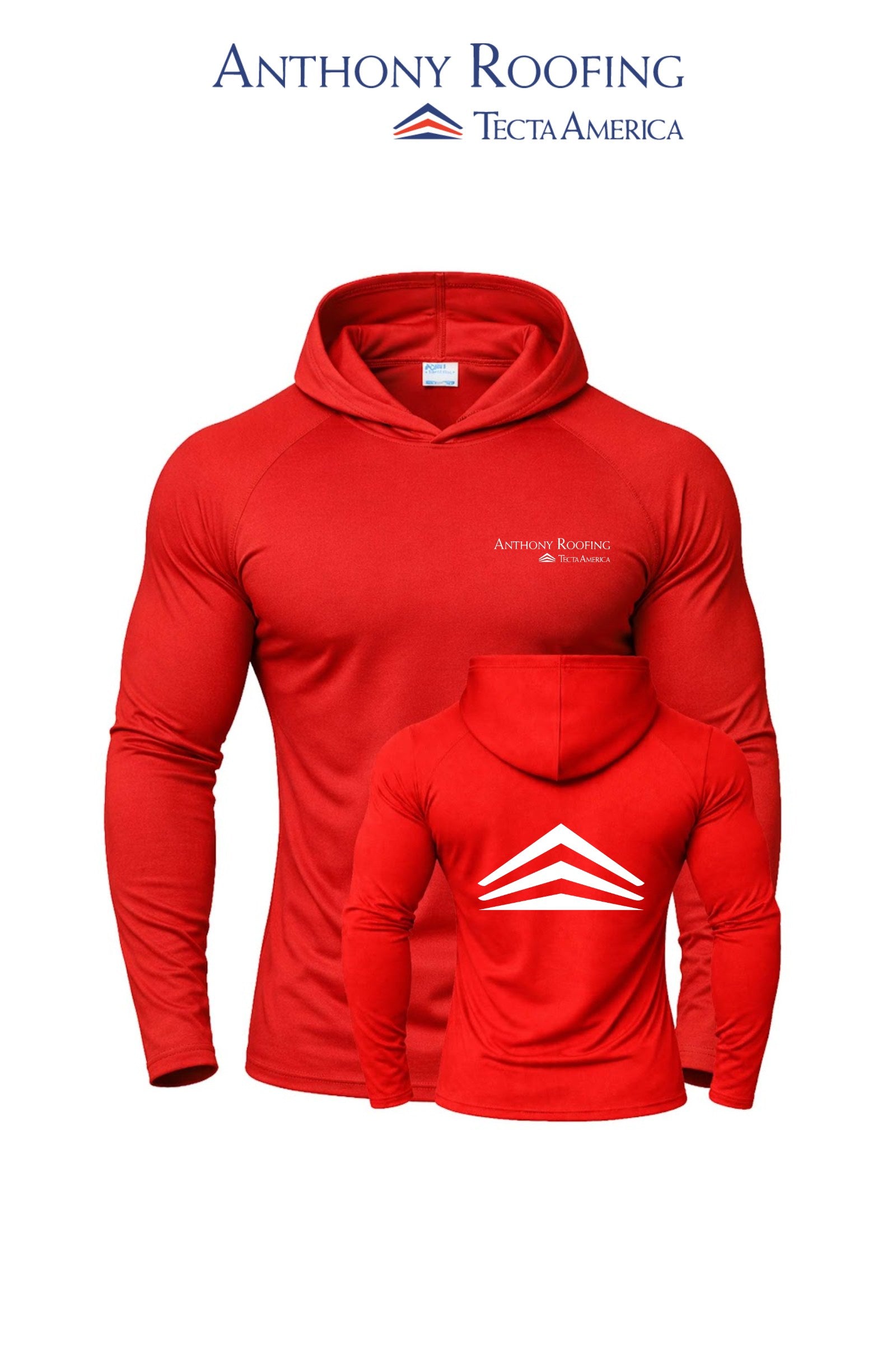 Port & Co™ Performance Pullover Hooded UPF50 Tee - Anthony Roofing