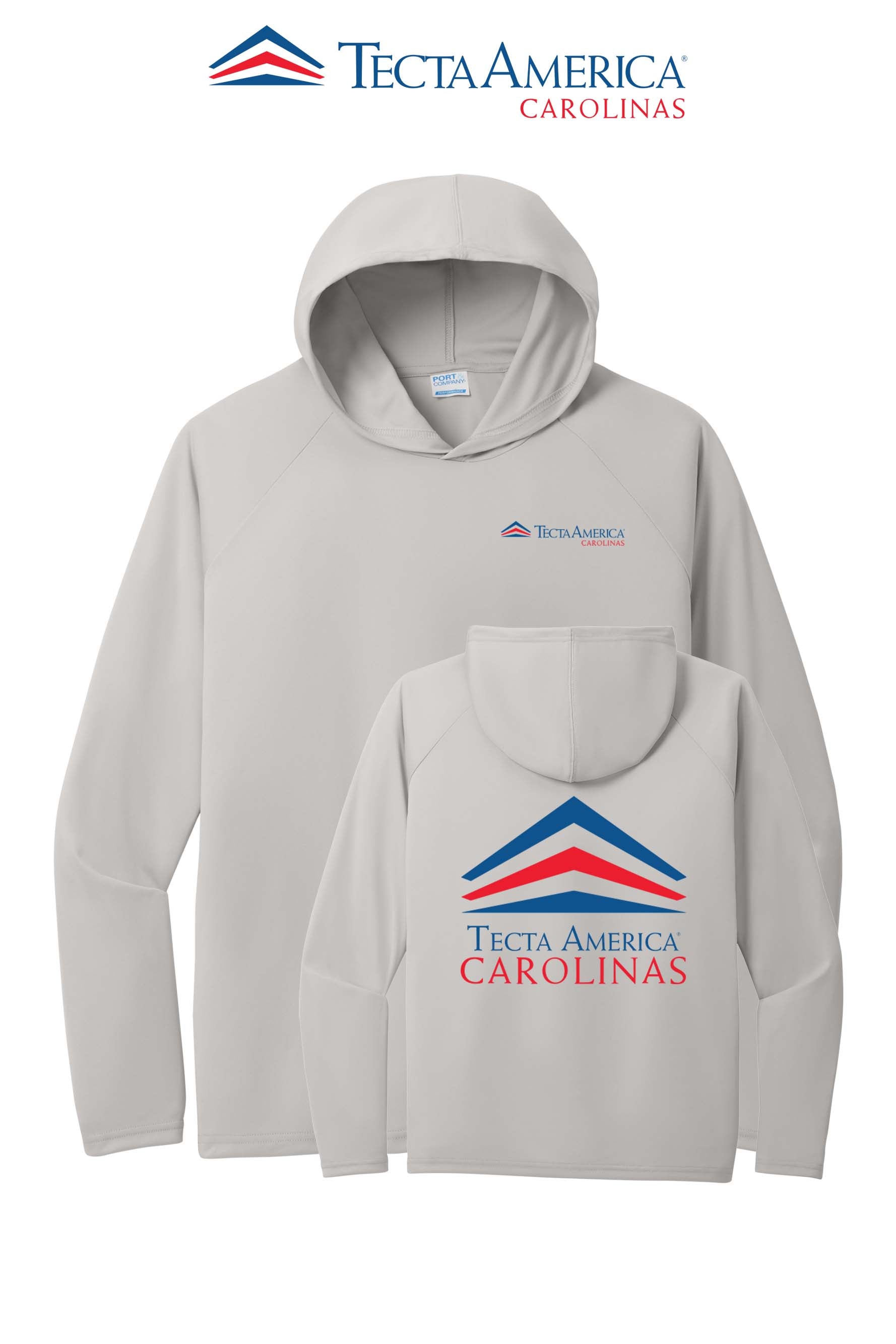 Port & Co™ Performance Pullover Hooded UPF50 Tee - Tecta America Carolinas LLC