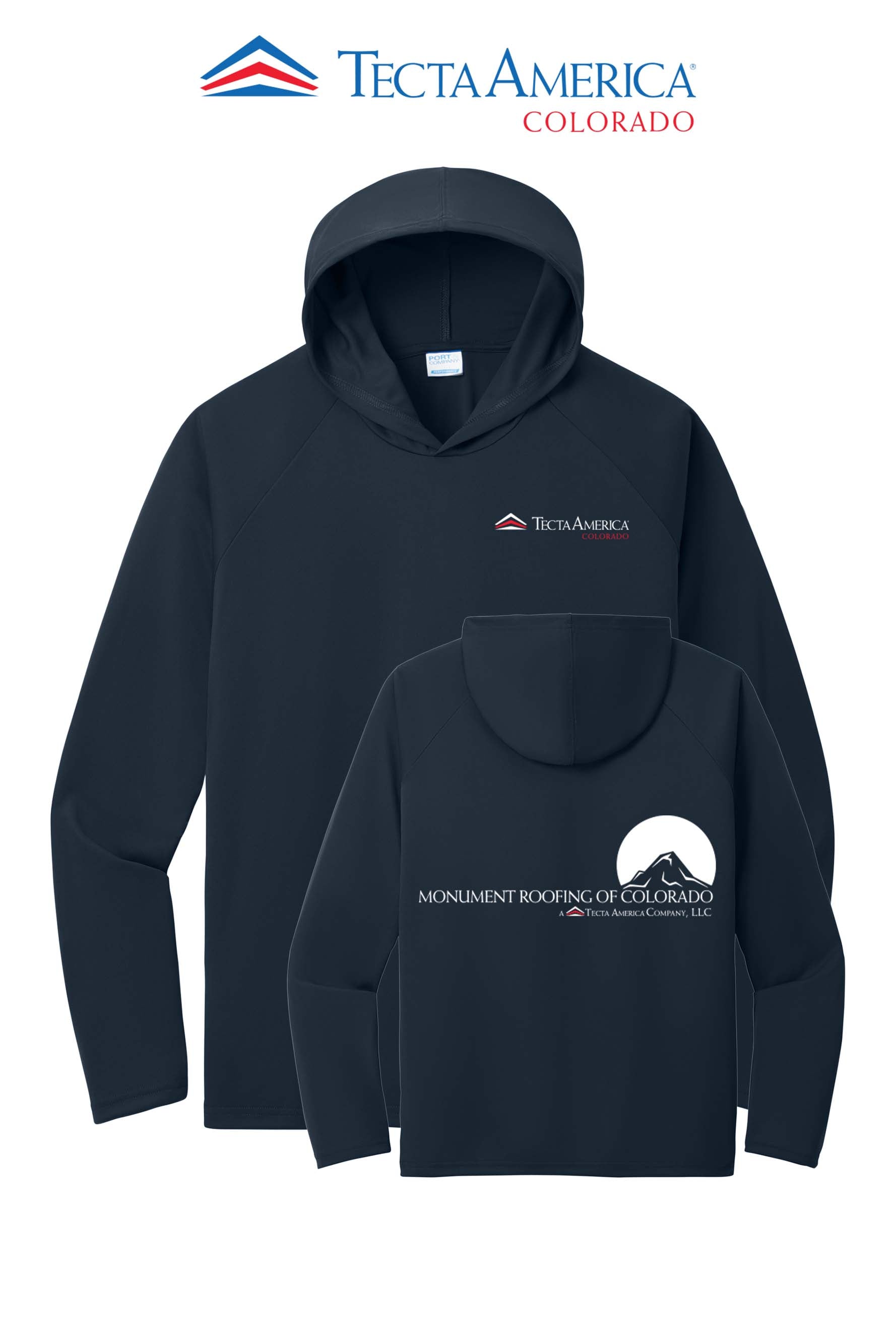 Port & Co™ Performance Pullover Hooded UPF50 Tee - Monument Roofing of Colorado