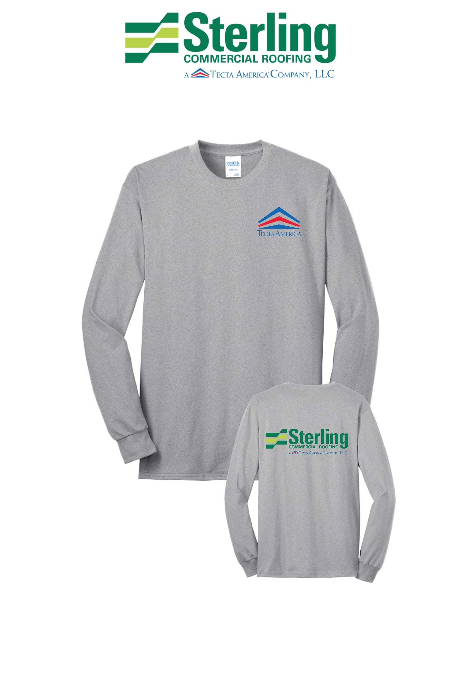 Port & Co™ Long Sleeve Core Blend Tee - Sterling, A Tecta American Company LLC