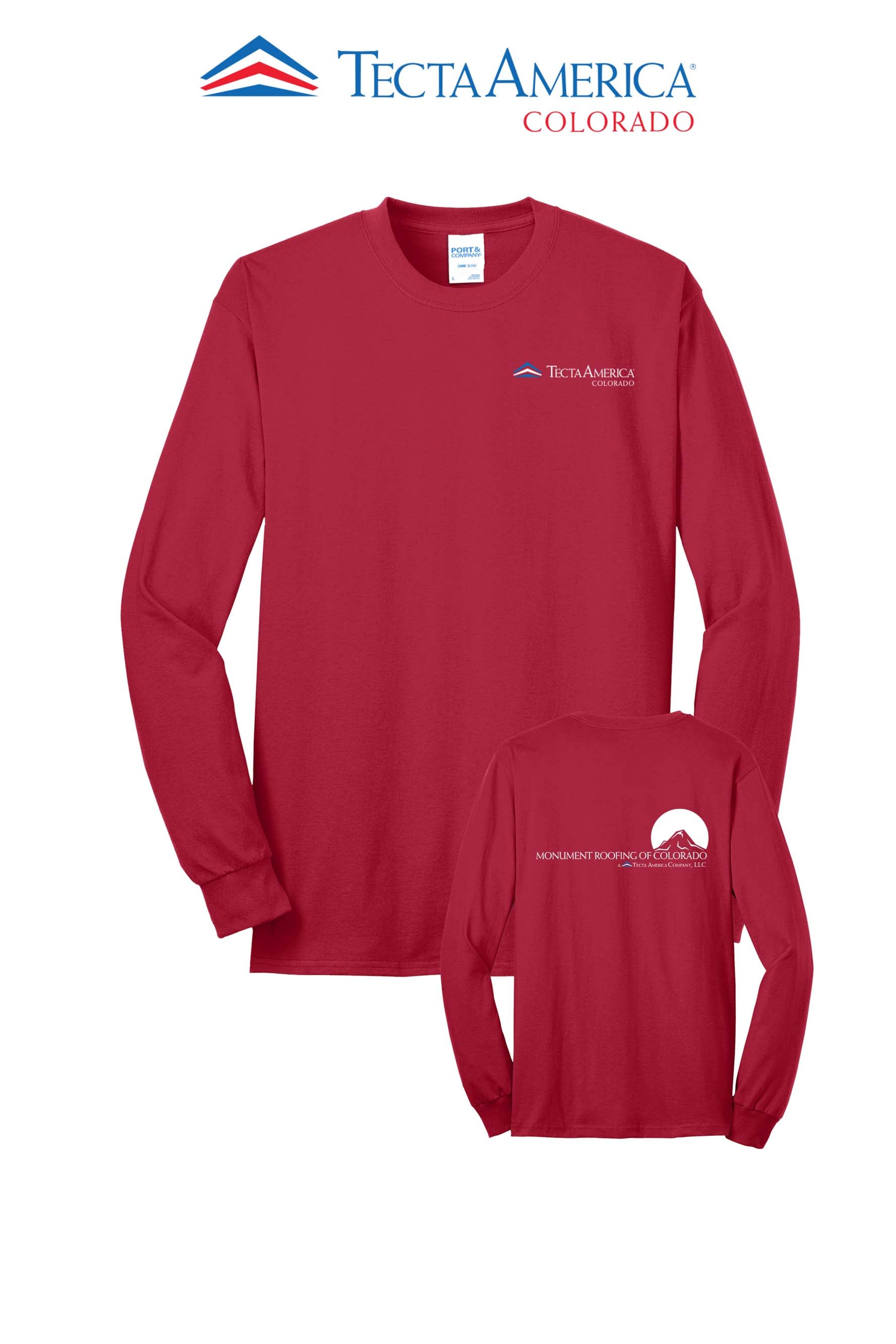 Port & Co™ Long Sleeve Core Blend Tee - Monument Roofing of Colorado