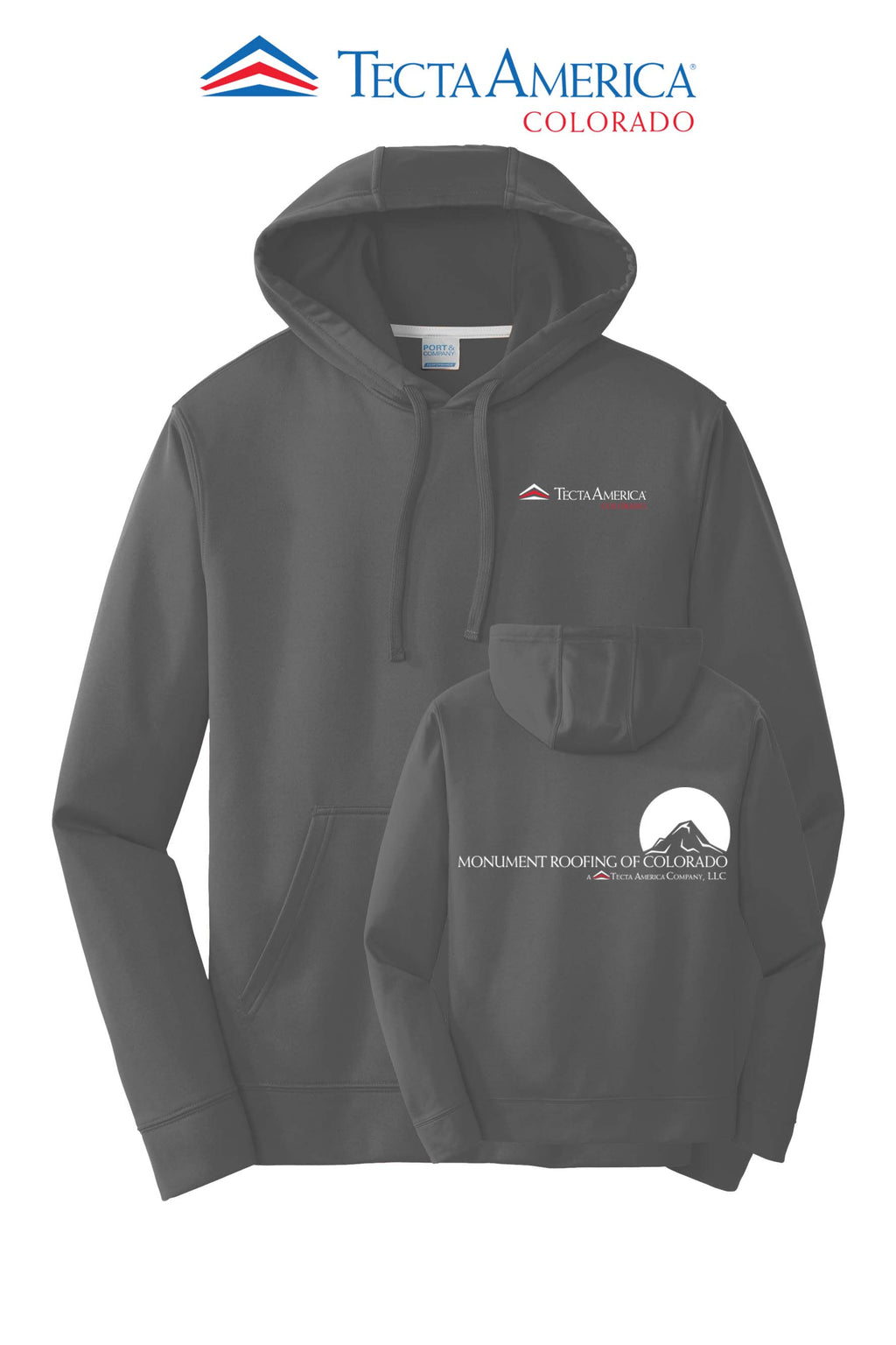 Port & Co™ Performance Fleece Pullover Hooded Sweatshirt - Monument Roofing of Colorado