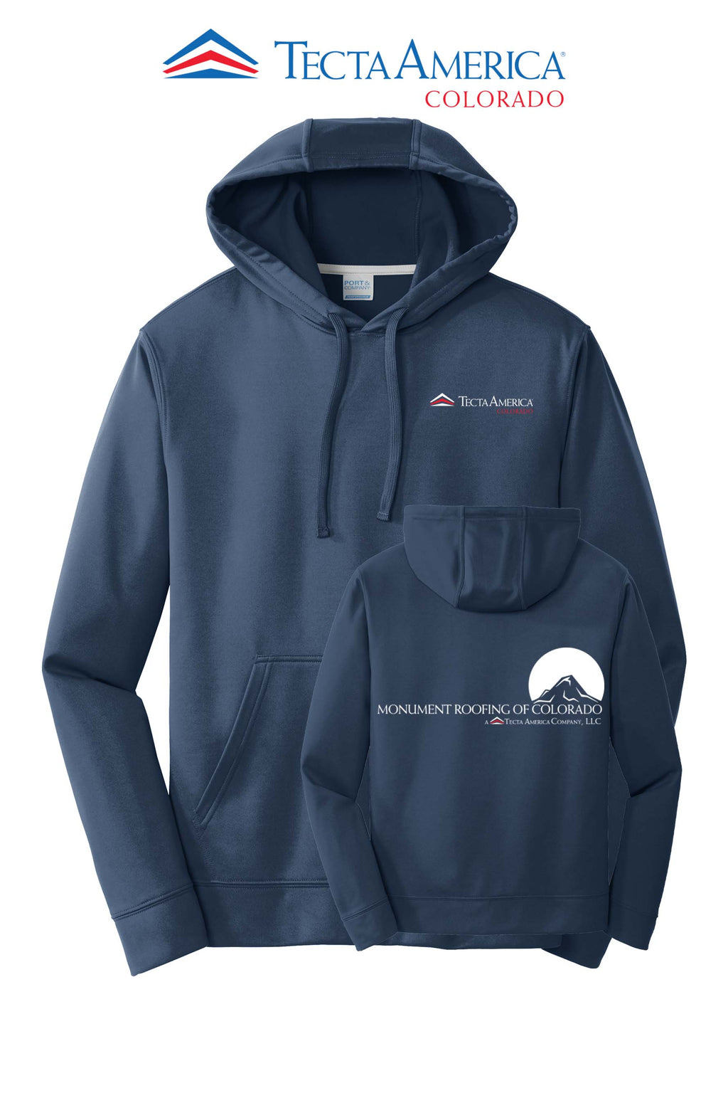 Port & Co™ Performance Fleece Pullover Hooded Sweatshirt - Monument Roofing of Colorado