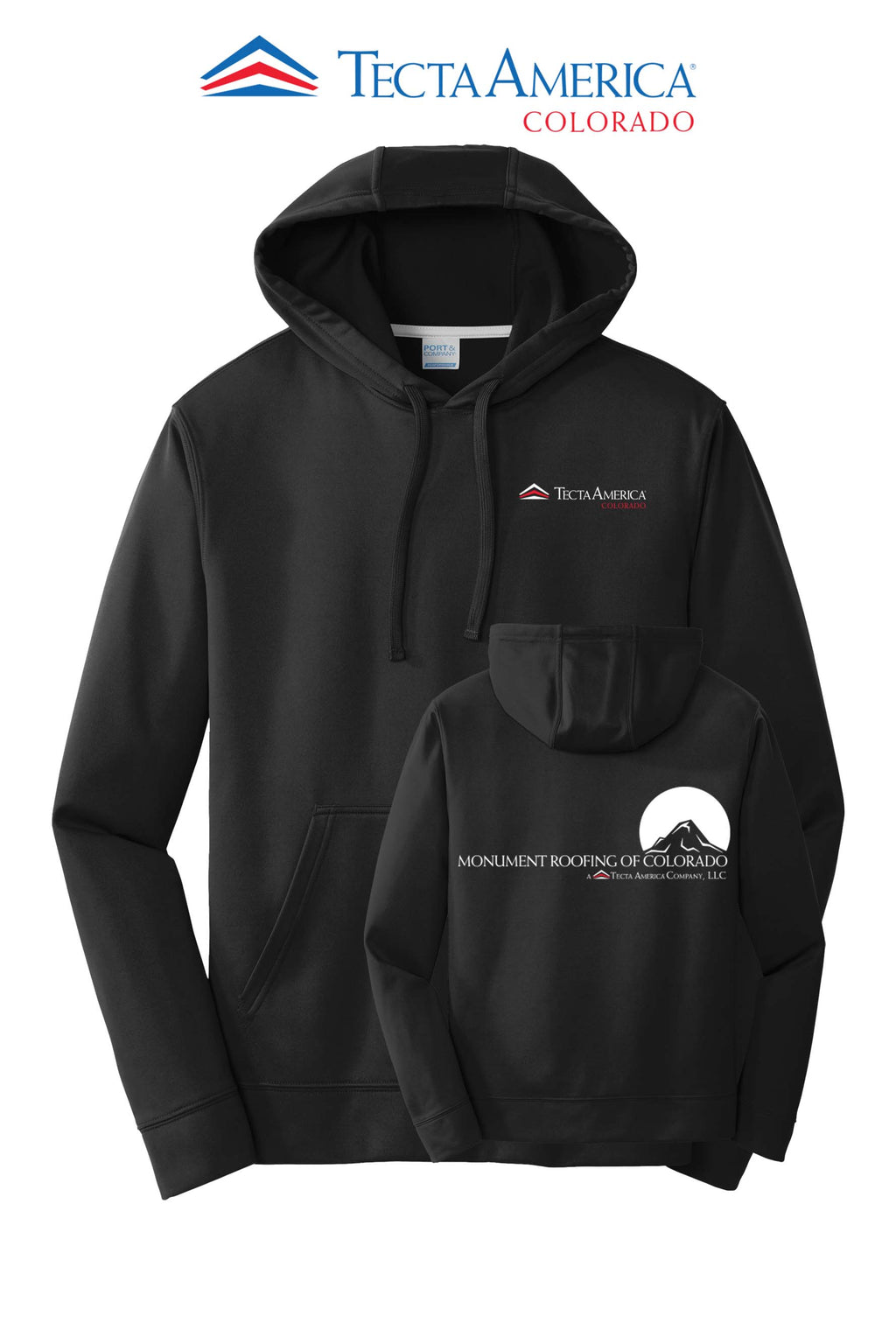 Port & Co™ Performance Fleece Pullover Hooded Sweatshirt - Monument Roofing of Colorado