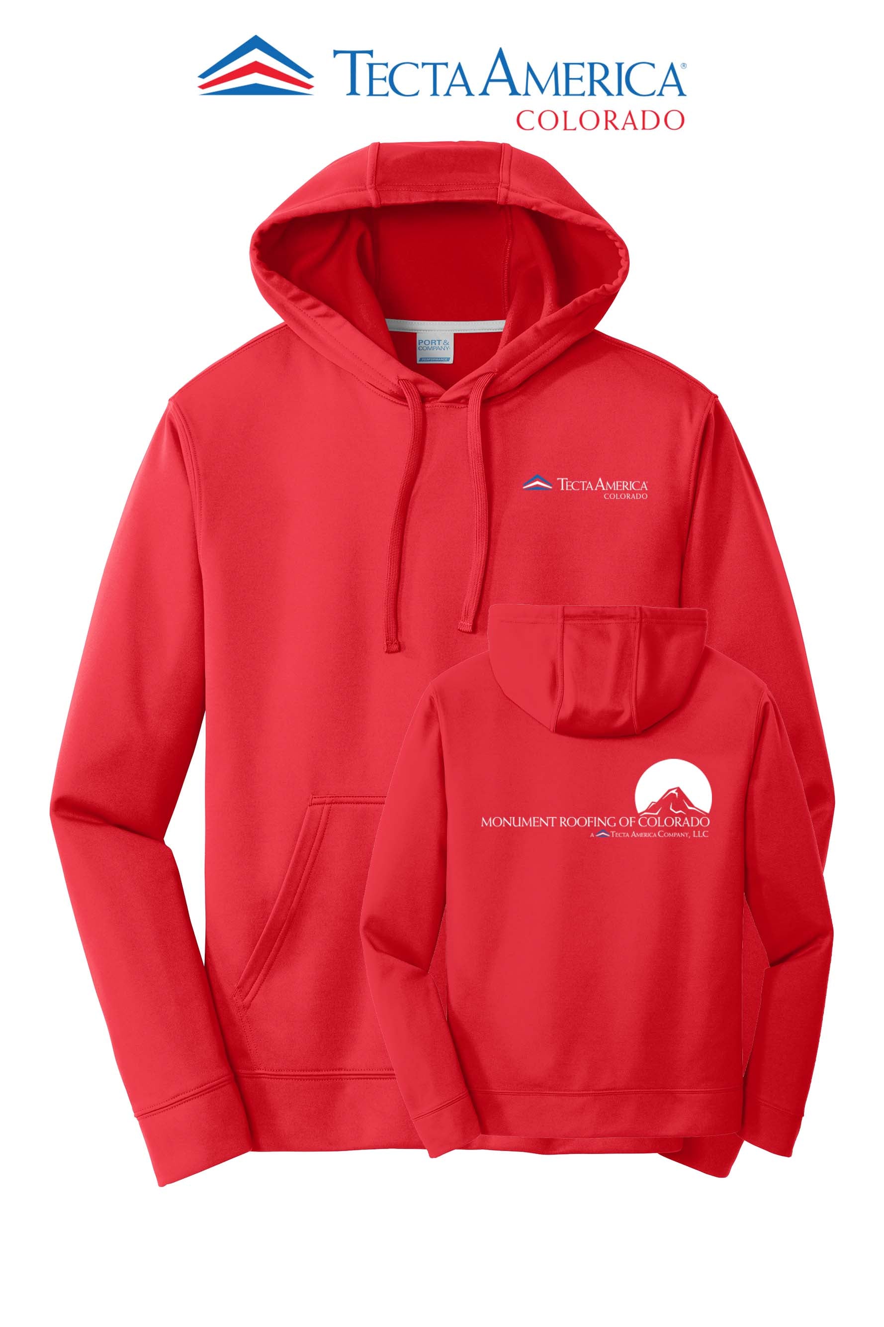 Port & Co™ Performance Fleece Pullover Hooded Sweatshirt - Monument Roofing of Colorado