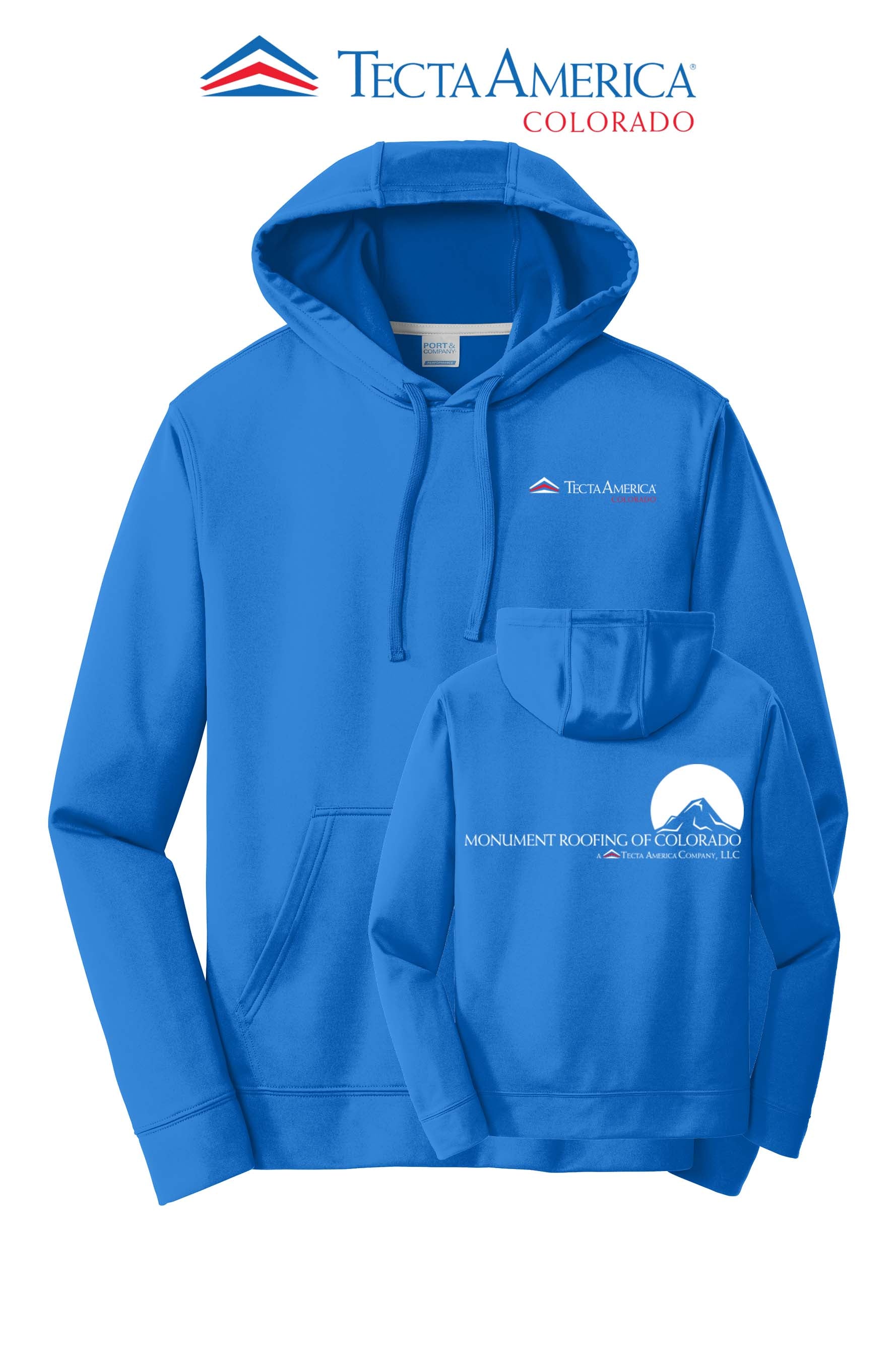 Port & Co™ Performance Fleece Pullover Hooded Sweatshirt - Monument Roofing of Colorado