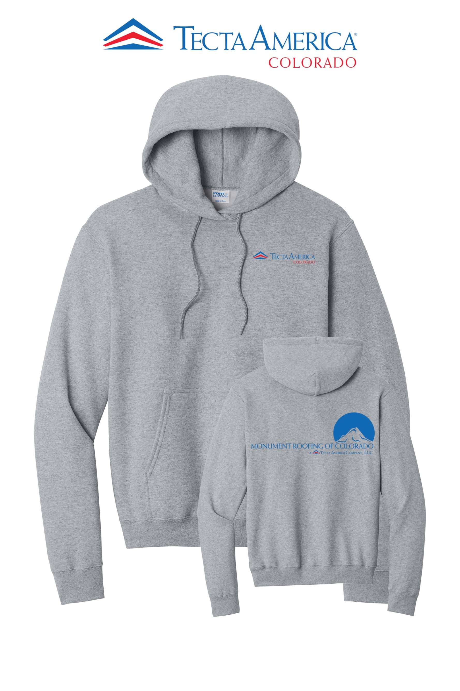 Port & Co™ Core Fleece Pullover Hooded Sweatshirt - Monument Roofing of Colorado