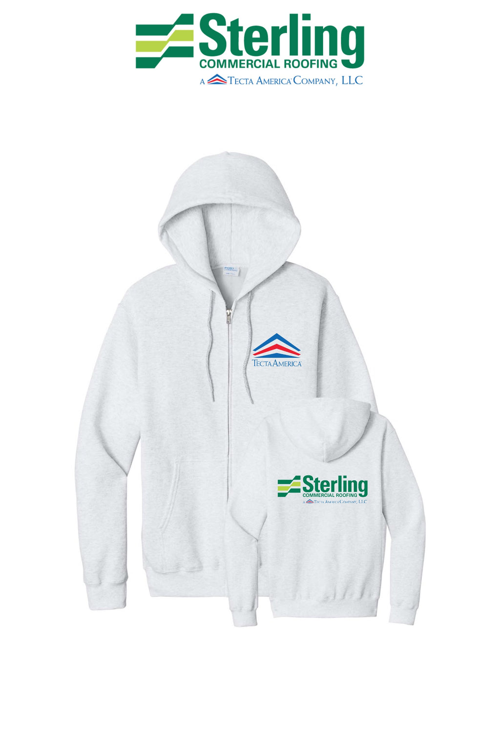 Port & Co™ Core Fleece Full-Zip Hooded Sweatshirt - Sterling, A Tecta American Company LLC