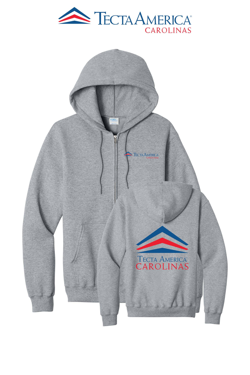 Port & Co™ Core Fleece Full-Zip Hooded Sweatshirt - Tecta America Carolinas LLC