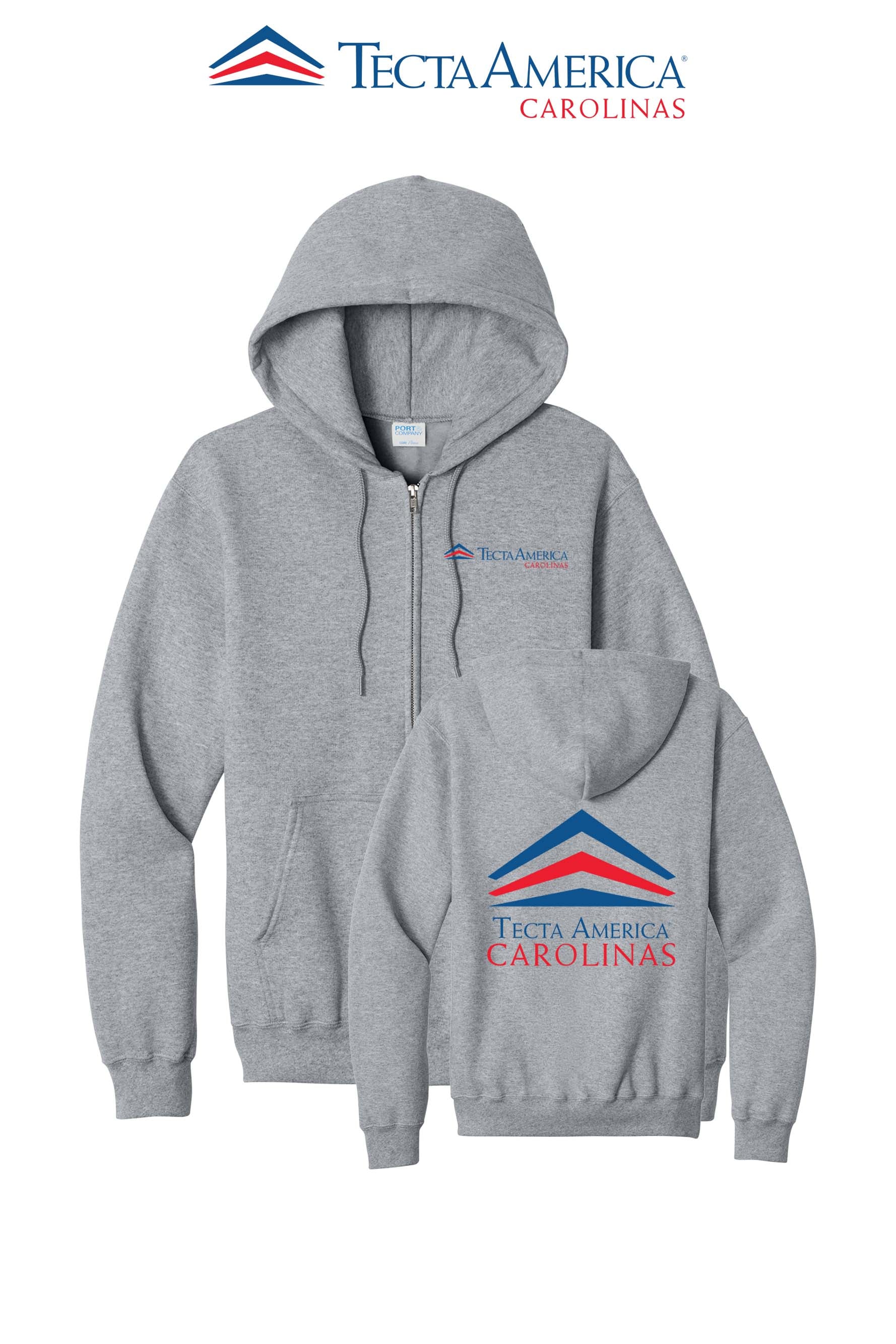 Port & Co™ Core Fleece Full-Zip Hooded Sweatshirt - Tecta America Carolinas LLC