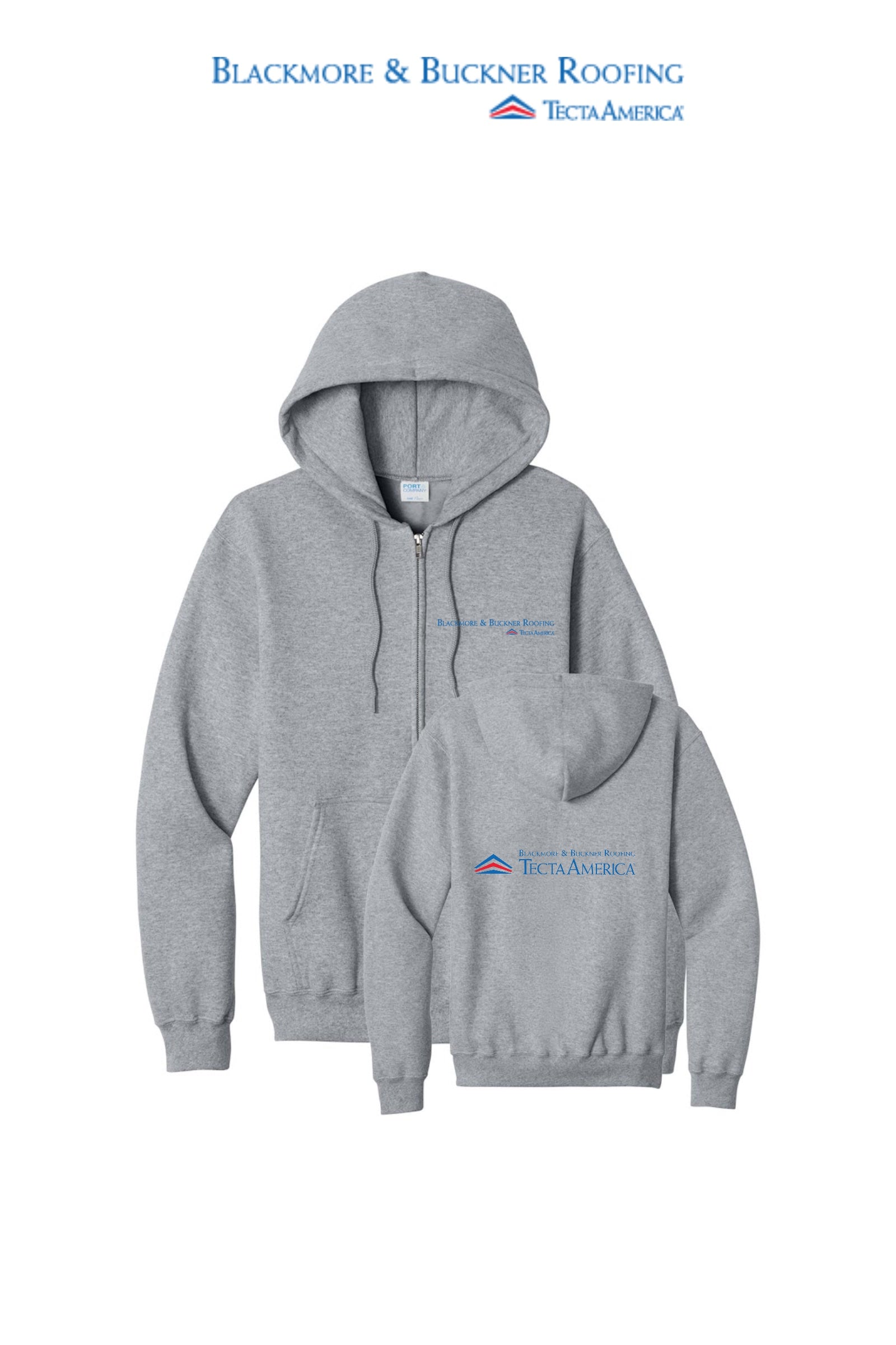 Port & Co™ Core Fleece Full-Zip Hooded Sweatshirt - Blackmore & Buckner